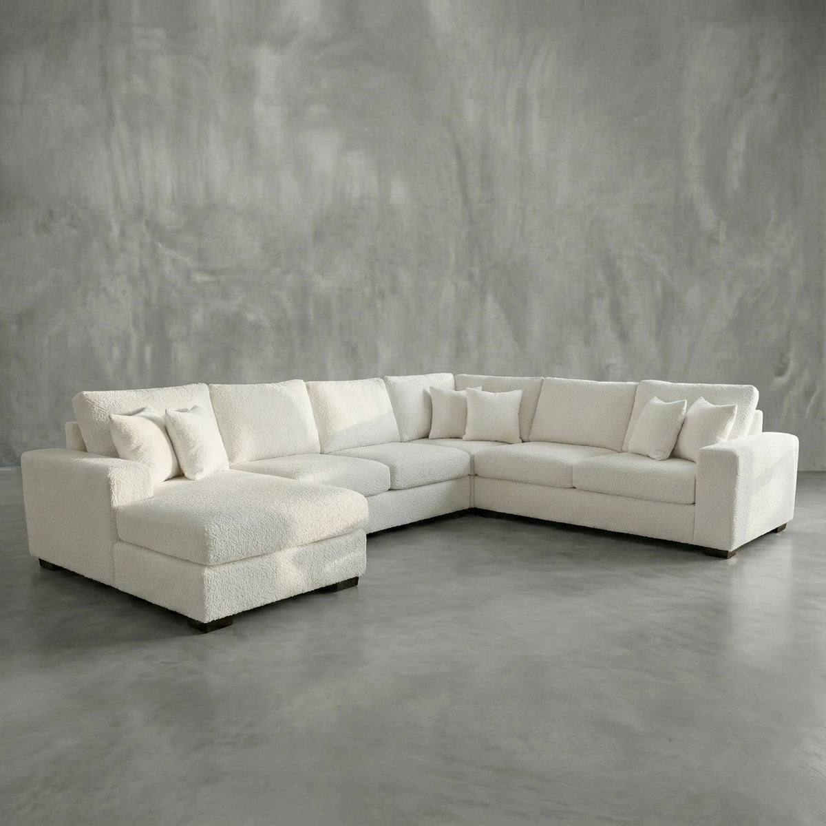 Hero studio shot of Cuddle Bone three-piece double chaise sectional