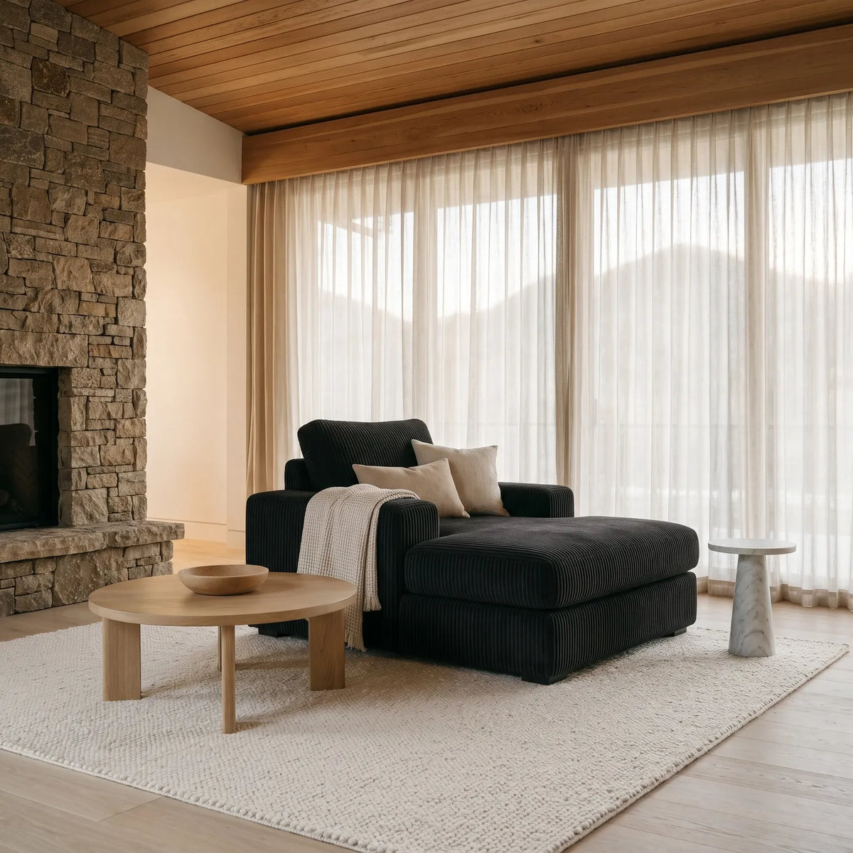 Chaise Lounger - Mini Minky Onyx - hero
