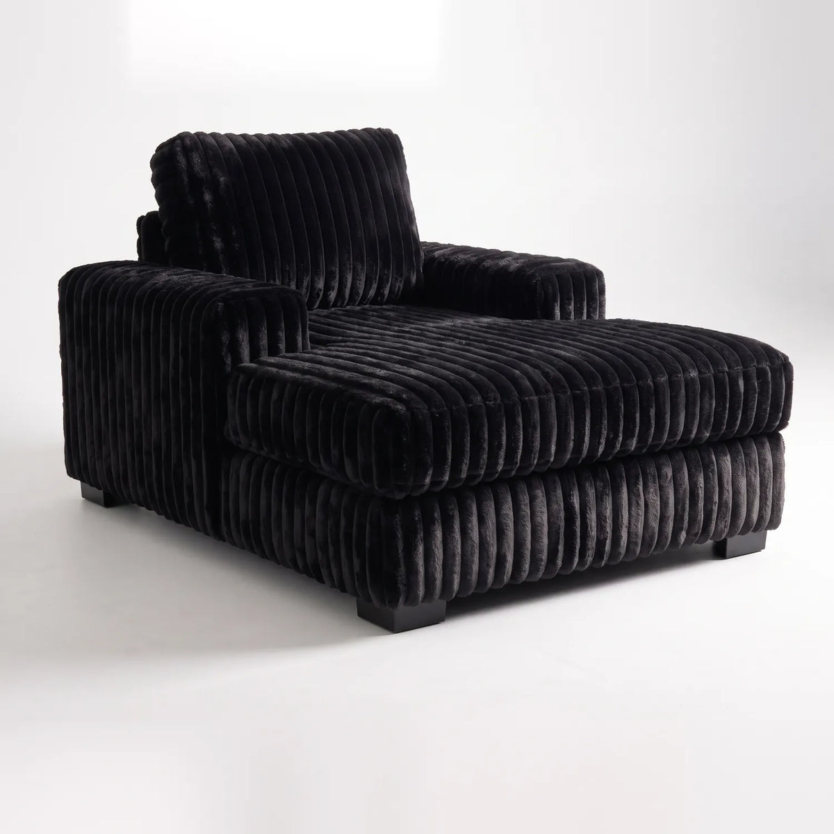 Chaise Lounger - Minky Black - studio photo on white #vera_main