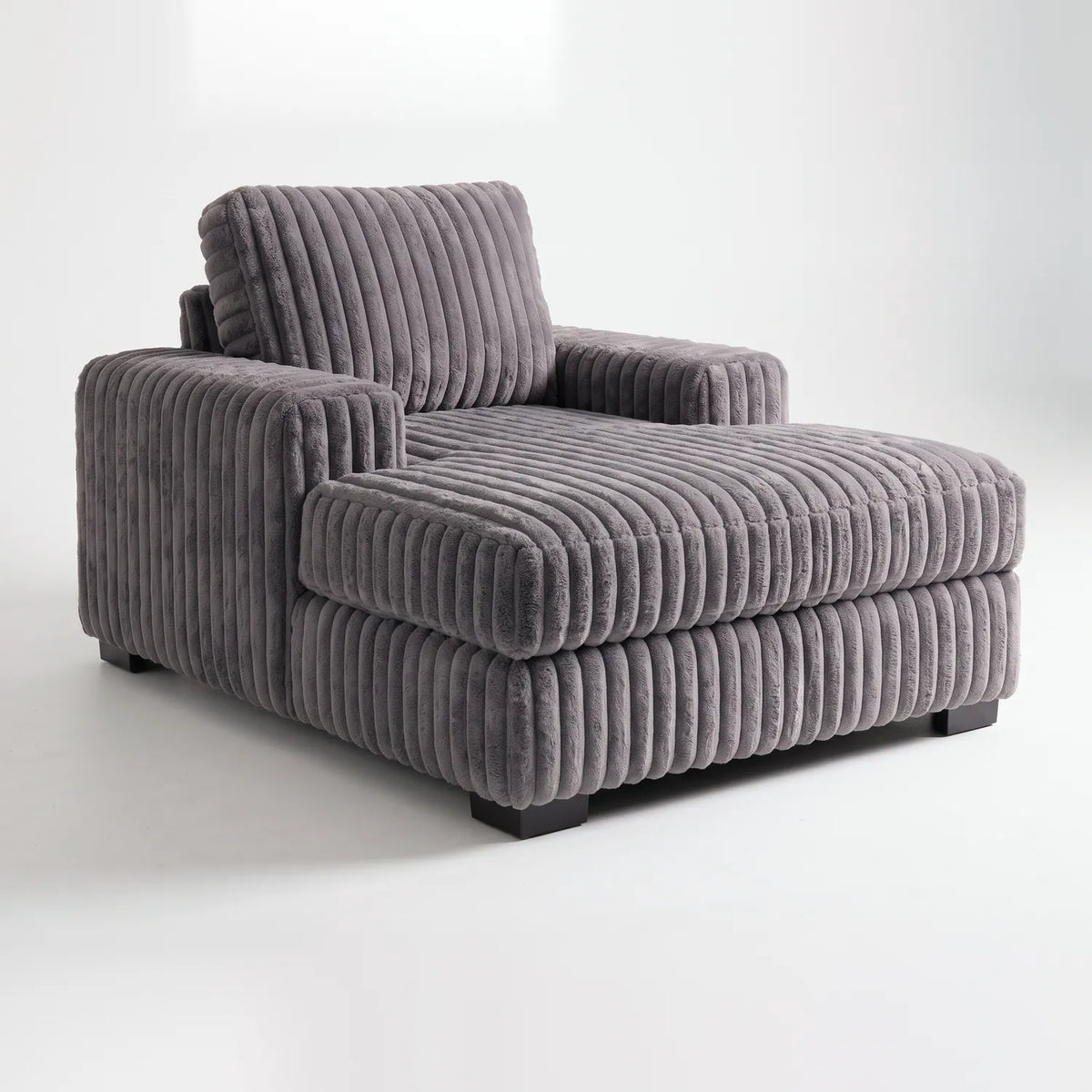 Chaise Lounger - Minky Grey - studio photo on white #vera_main