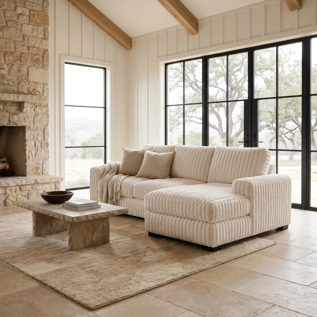Chaise Lounger - Minky White - hero