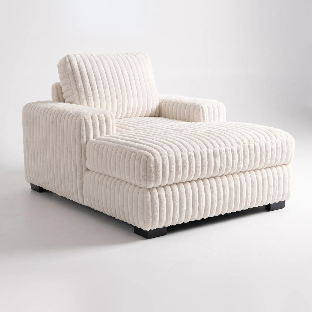 Chaise Lounger - Minky White - studio photo on white #vera_main