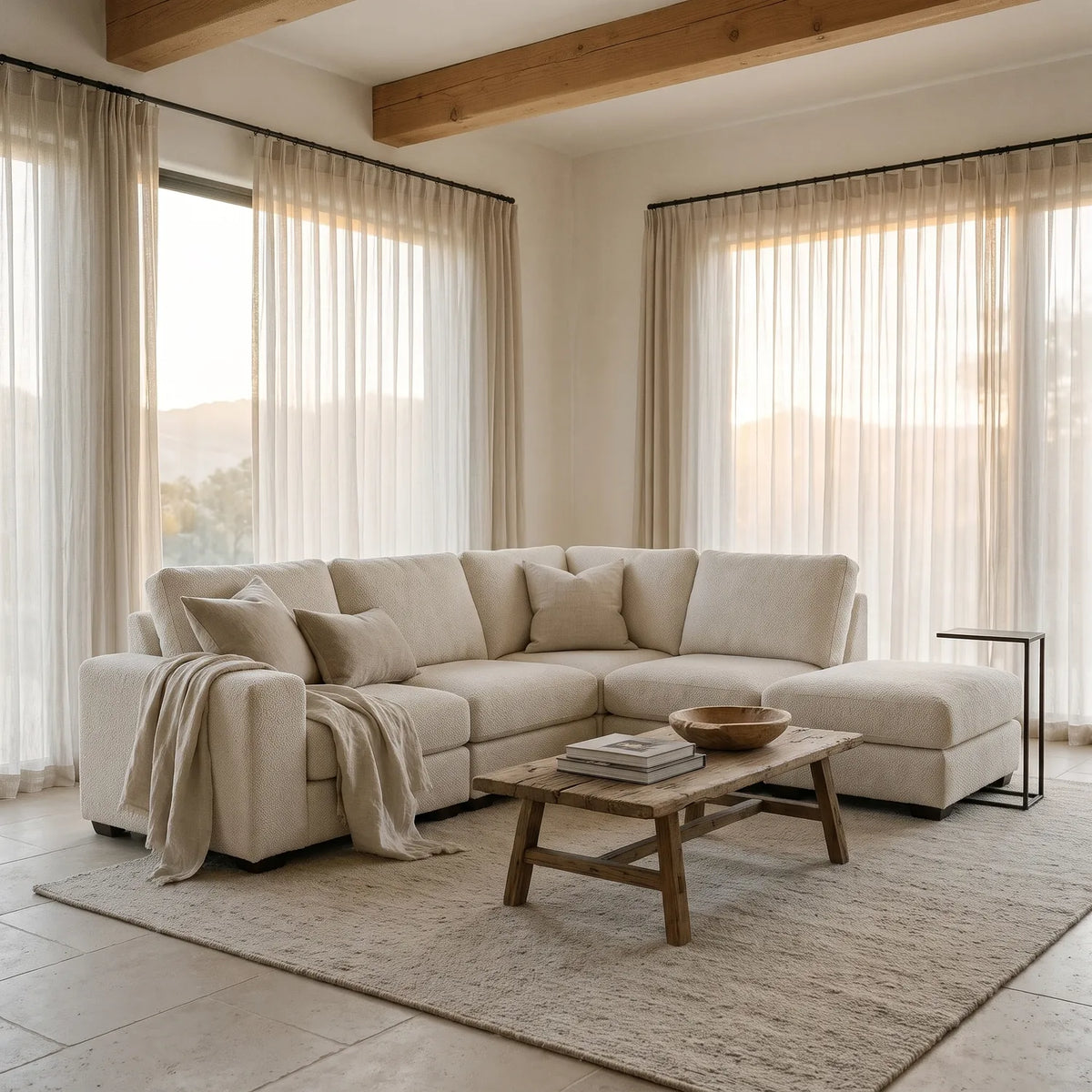 Five-Piece Infinity Sectional - Cuddle Bone Modular - hero #Orientation_Right-Hand Facing