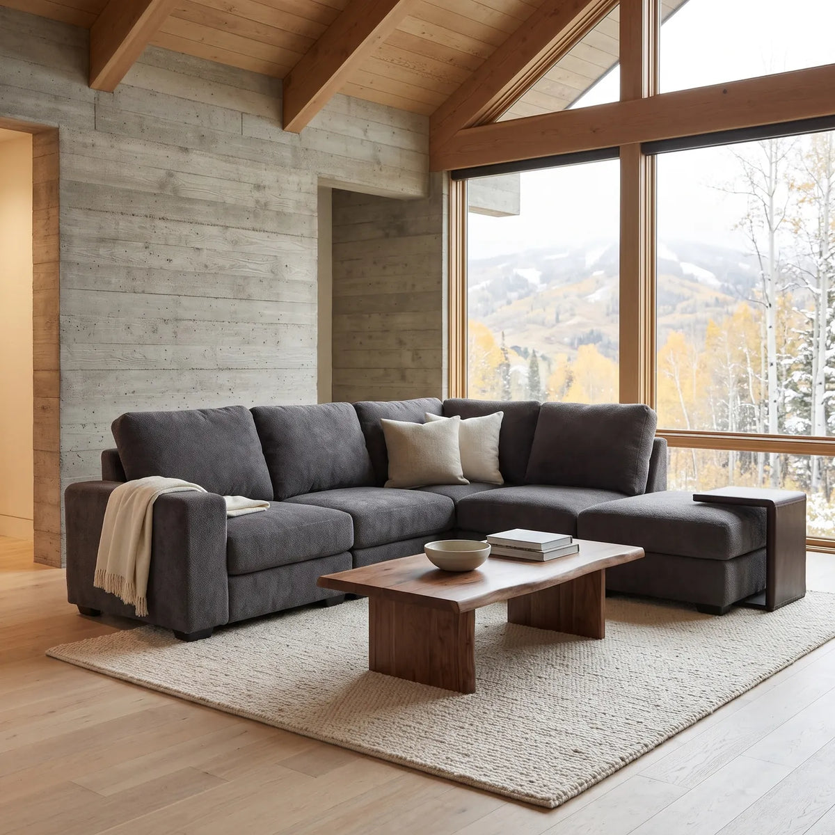 Five-Piece Infinity Sectional - Cuddle Charcoal Modular - hero #Orientation_Right-Hand Facing