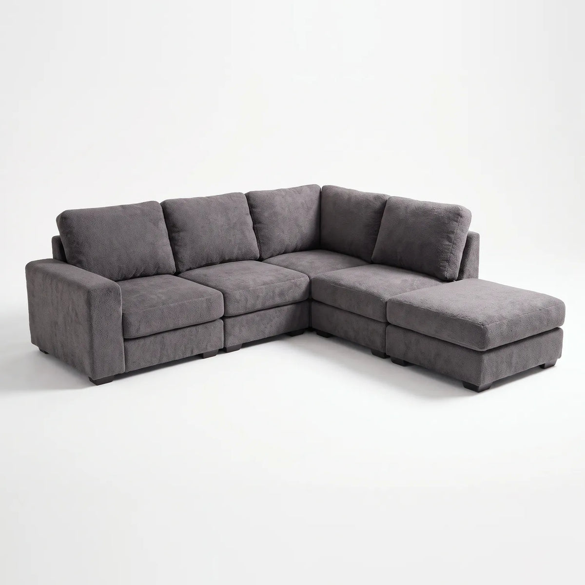 Five-Piece Infinity Sectional - Cuddle Charcoal Modular - studio photo on white #Orientation_Right-Hand Facing #vera_main