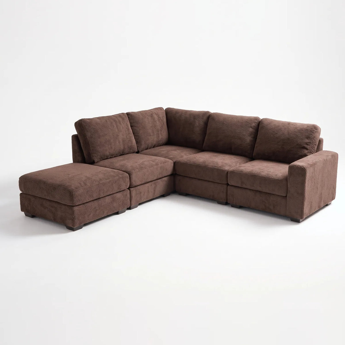 Five-Piece Infinity Sectional - Cuddle Chocolate Modular - studio photo on white #Orientation_Left-Hand Facing