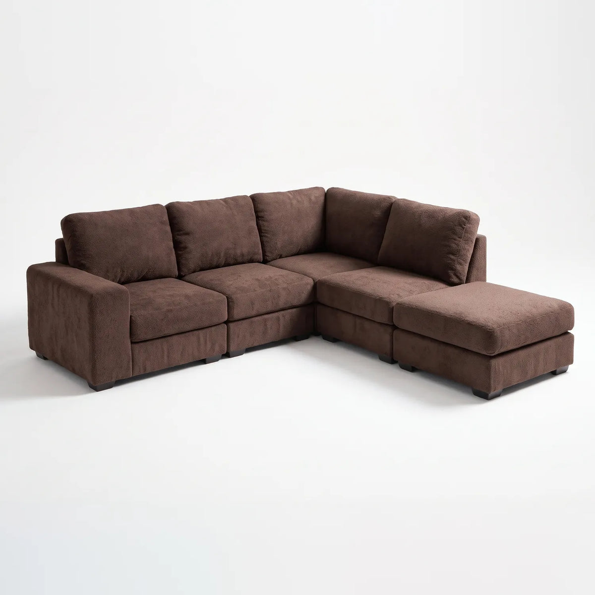 Five-Piece Infinity Sectional - Cuddle Chocolate Modular - studio photo on white #Orientation_Right-Hand Facing #vera_main