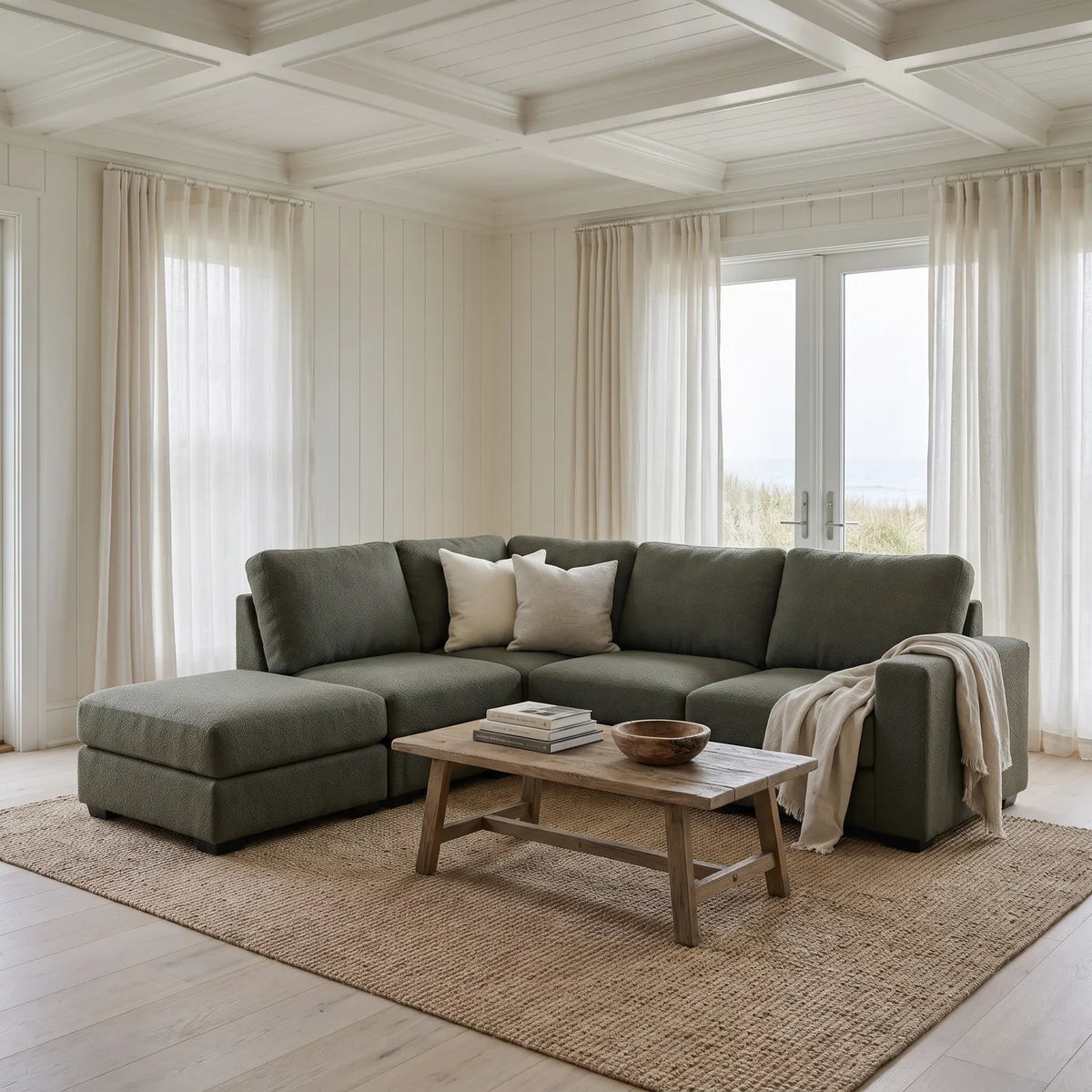 Five-Piece Infinity Sectional - Cuddle Moss Modular - hero #Orientation_Left-Hand Facing