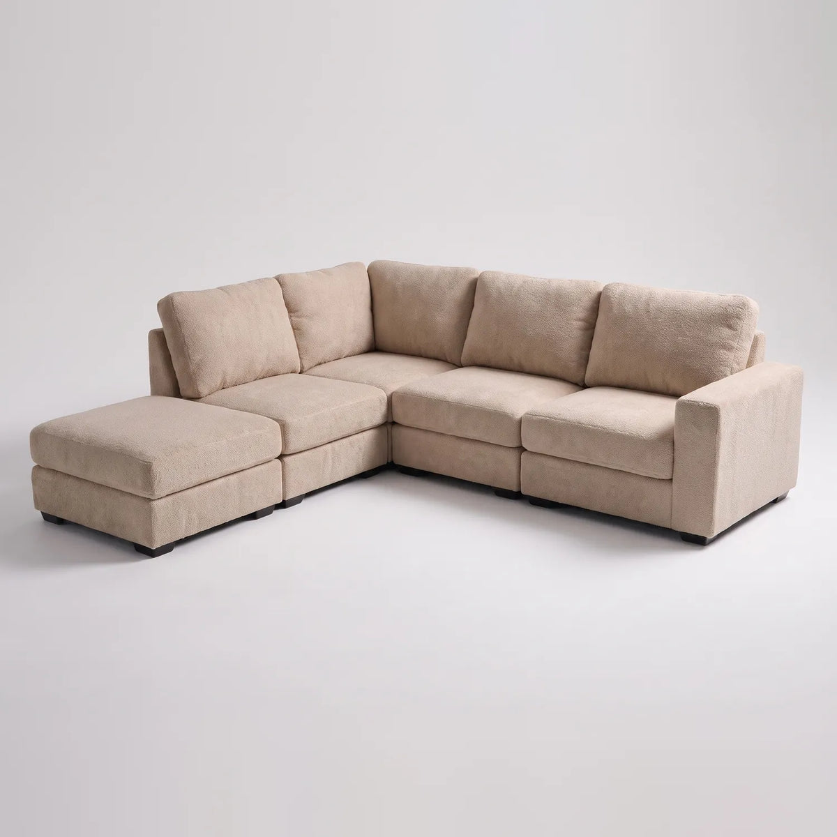 Five-Piece Infinity Sectional - Cuddle Natural Modular - studio photo on white #Orientation_Left-Hand Facing