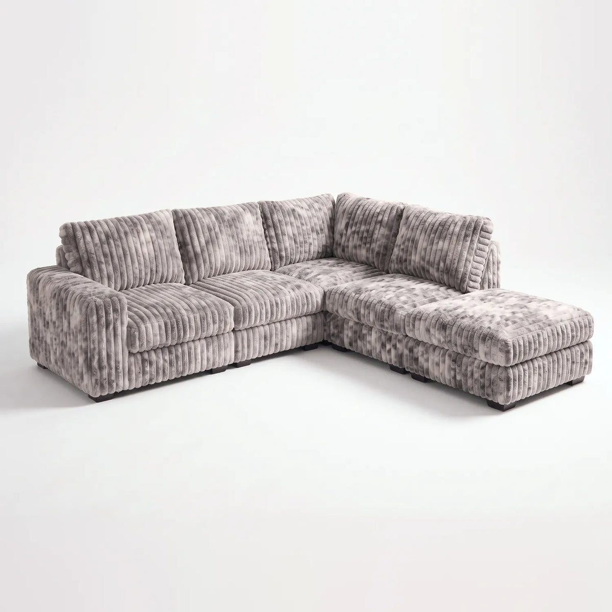 Five-Piece Infinity Sectional - Minky Stone Modular - studio photo on white #Orientation_Right-Hand Facing #vera_main