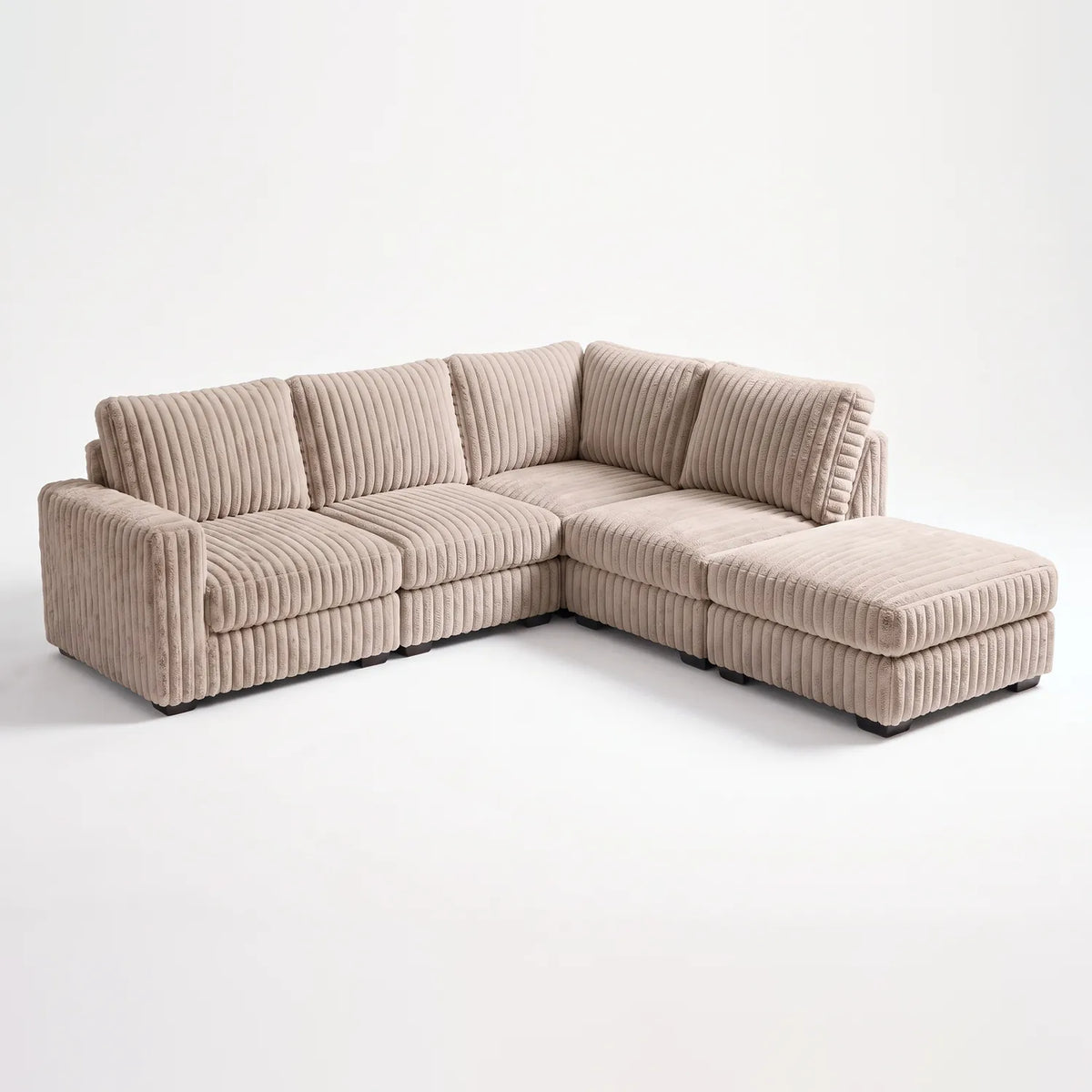 Five-Piece Infinity Sectional - Minky Toast Modular - studio photo on white #Orientation_Right-Hand Facing #vera_main
