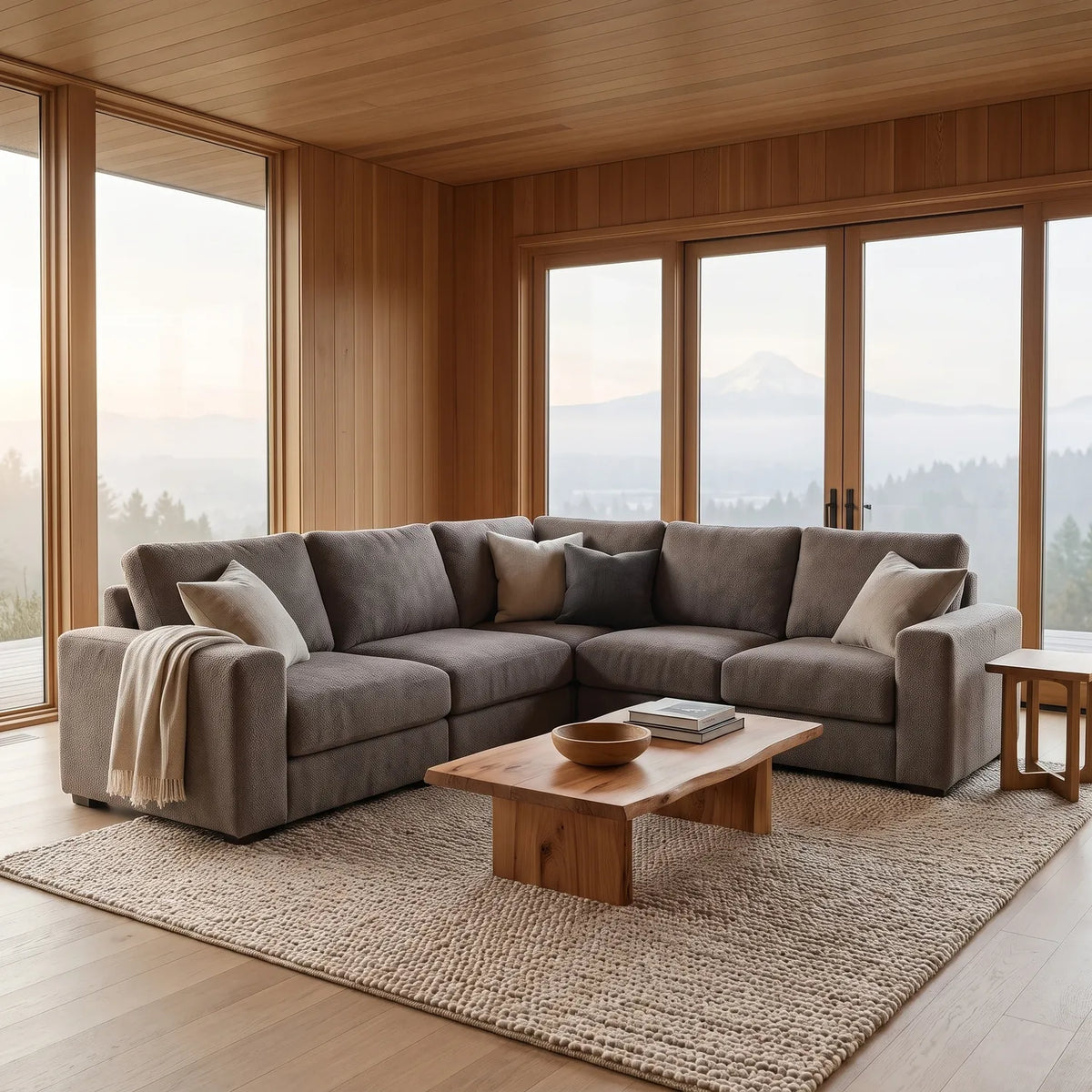 Five-Piece L Sectional - Cuddle Charcoal Modular - hero