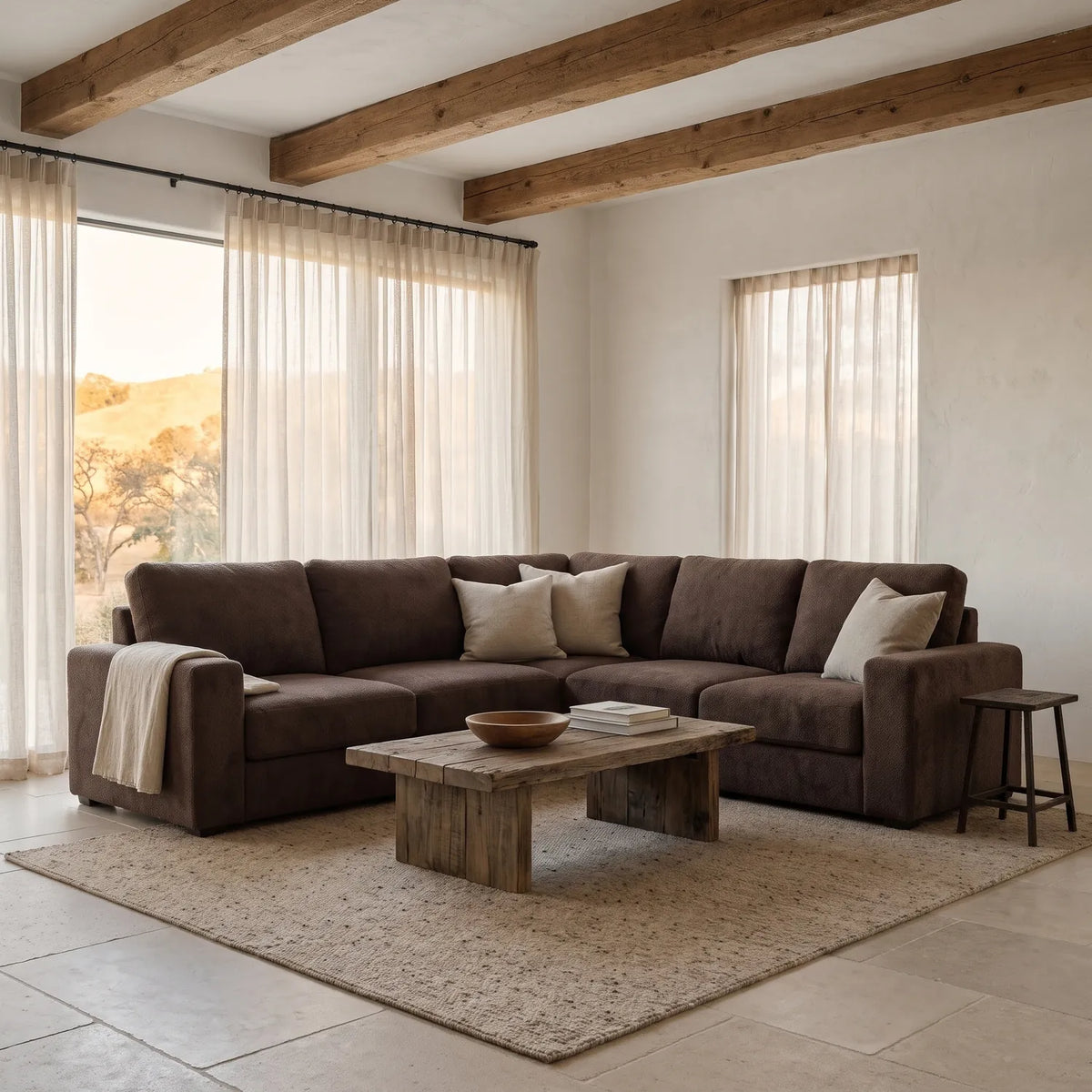 Five-Piece L Sectional - Cuddle Chocolate Modular - hero