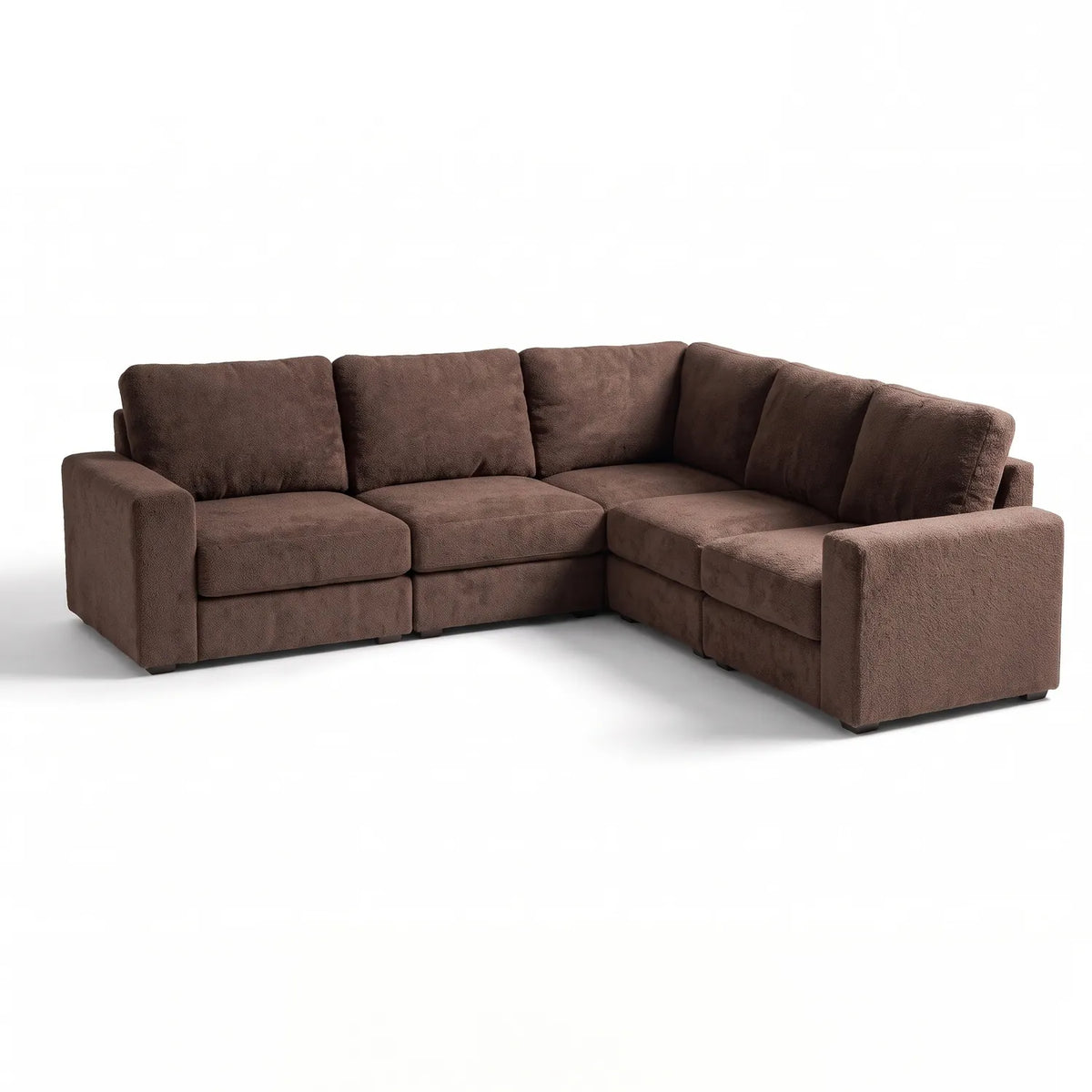 Five-Piece L Sectional - Cuddle Chocolate Modular - studio photo on white #vera_main