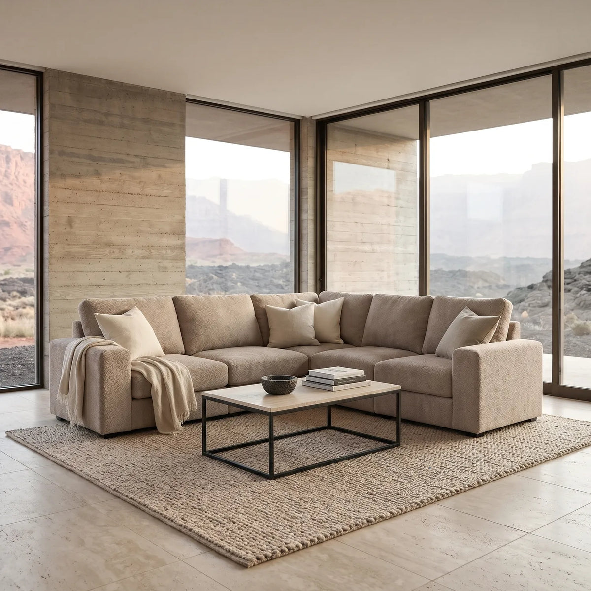 Five-Piece L Sectional - Cuddle Natural Modular - hero