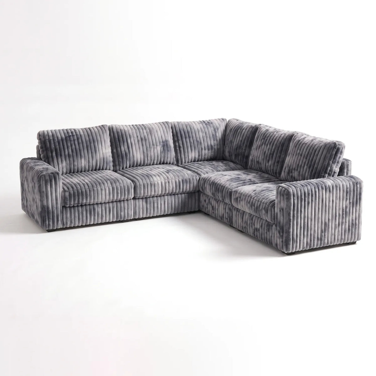 Five-Piece L Sectional - Minky Charcoal Modular - studio photo on white #vera_main