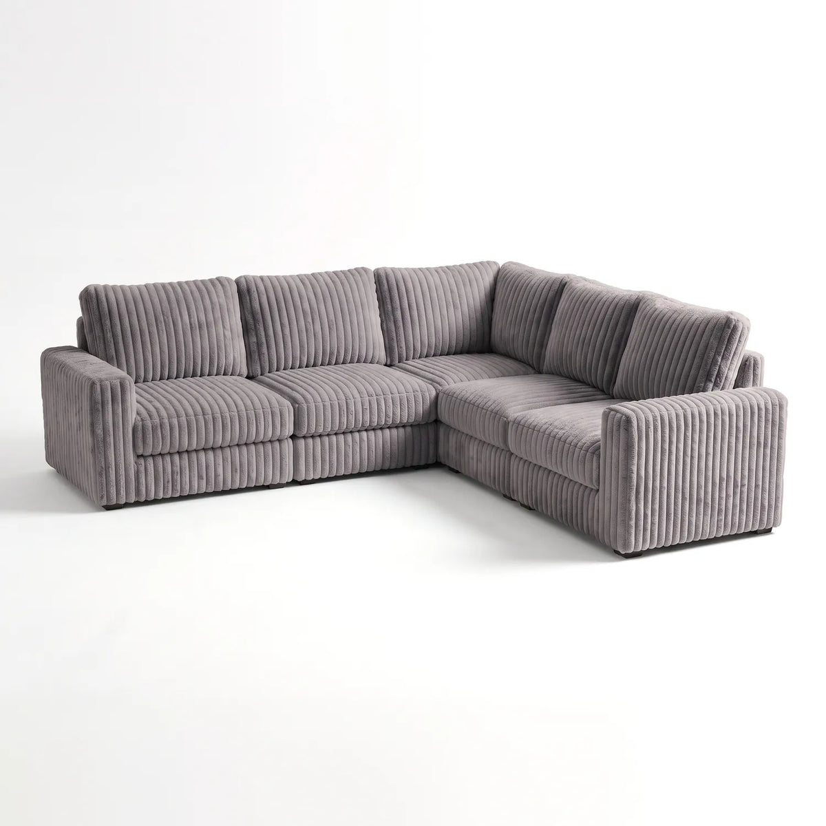 Five-Piece L Sectional - Minky Grey Modular - studio photo on white #vera_main