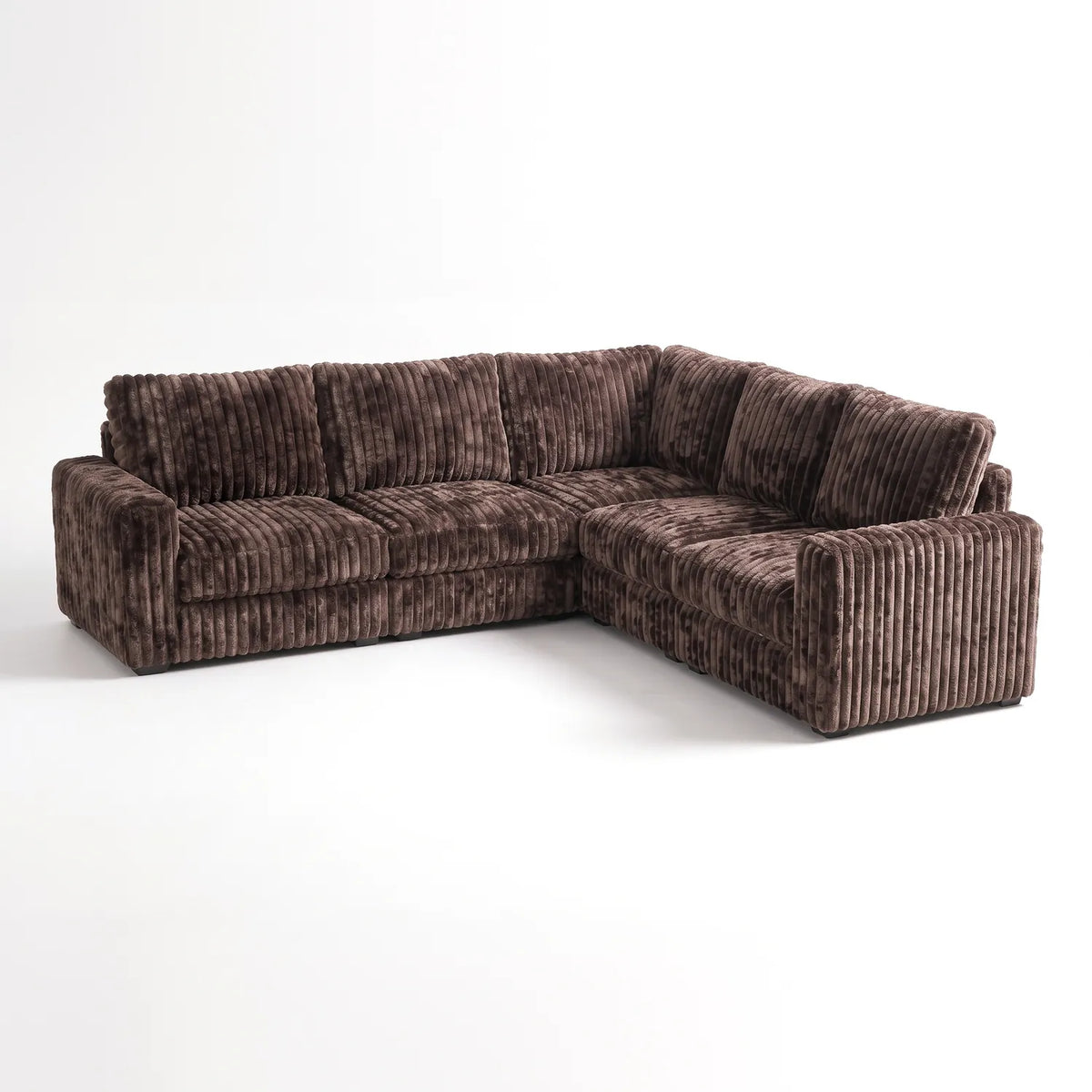 Five-Piece L Sectional - Minky Mocha Modular - studio photo on white #vera_main