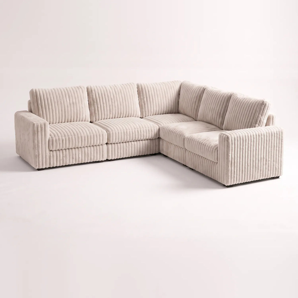 Five-Piece L Sectional - Minky Sand Modular - studio photo on white #vera_main