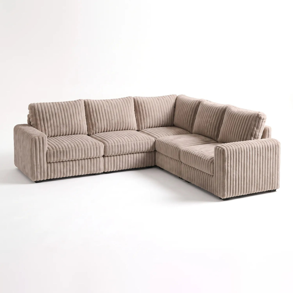 Five-Piece L Sectional - Minky Toast Modular - studio photo on white #vera_main
