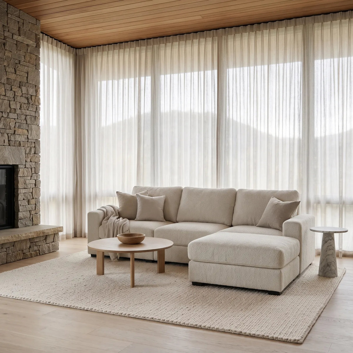 Four-Piece Chaise Sectional - Cuddle Bone Modular - hero (RHF arrangement)