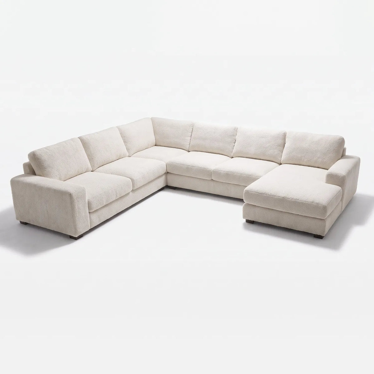 Four-Piece Chaise Sectional - Cuddle Bone Oversized - studio photo on white #Orientation_Right-Hand Facing #vera_main