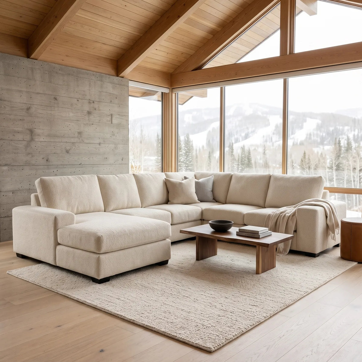 Four-Piece Chaise Sectional - Cuddle Bone - hero #Orientation_Left-Hand Facing