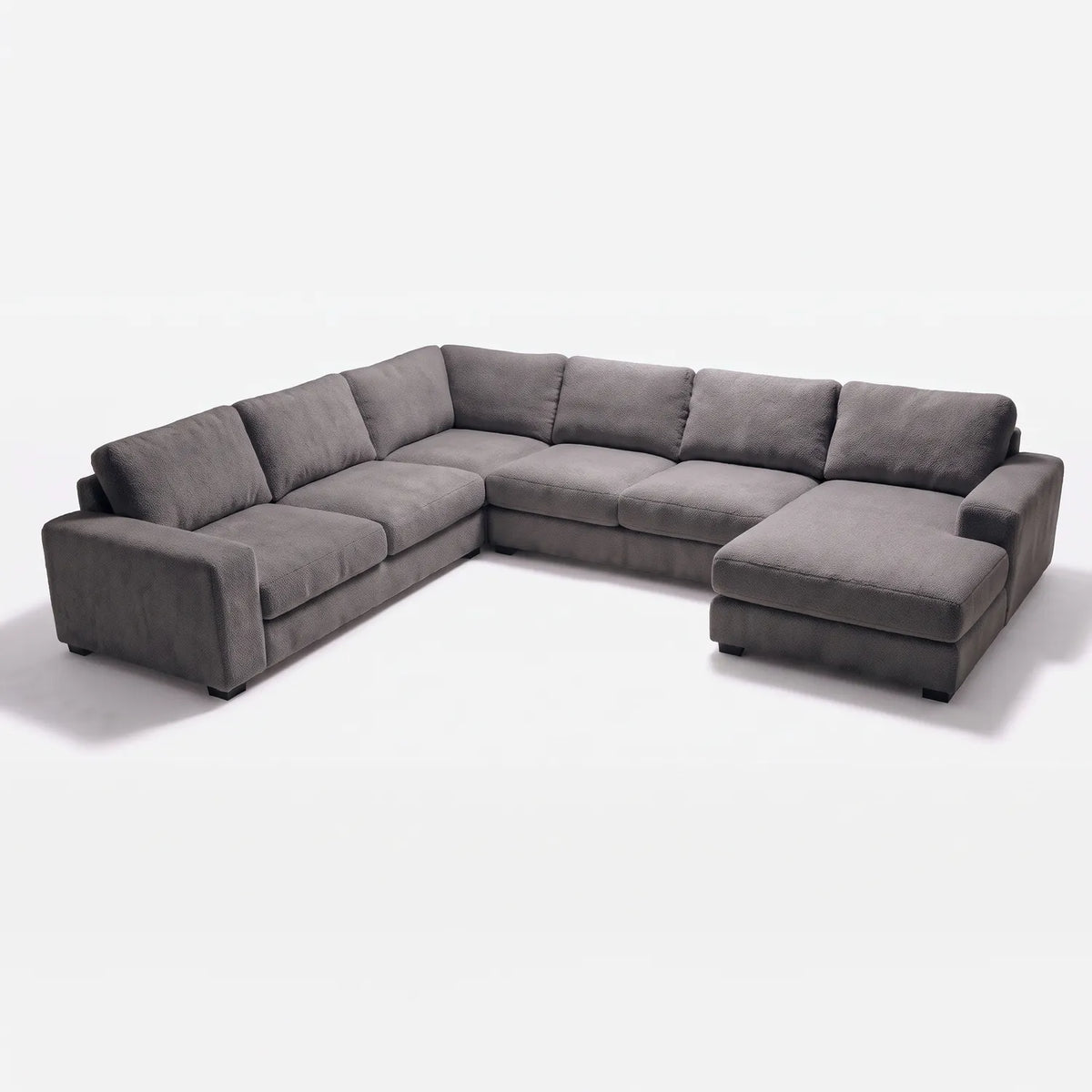 Four-Piece Chaise Sectional - Cuddle Charcoal Oversized - studio photo on white #Orientation_Right-Hand Facing #vera_main
