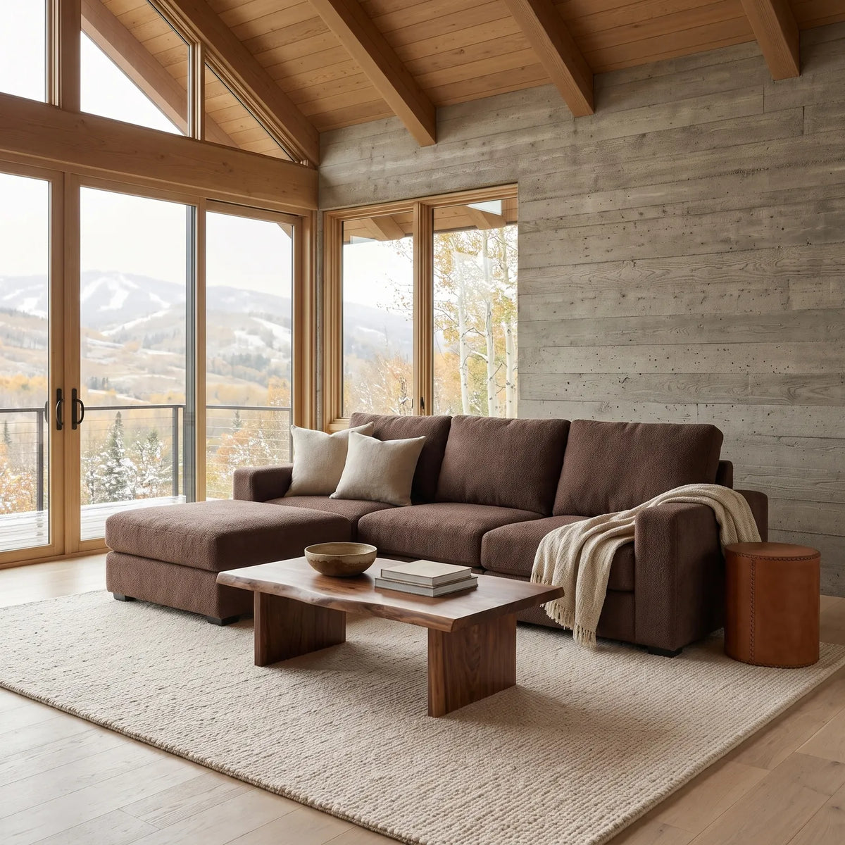 Four-Piece Chaise Sectional - Cuddle Chocolate Modular - hero (LHF arrangement)