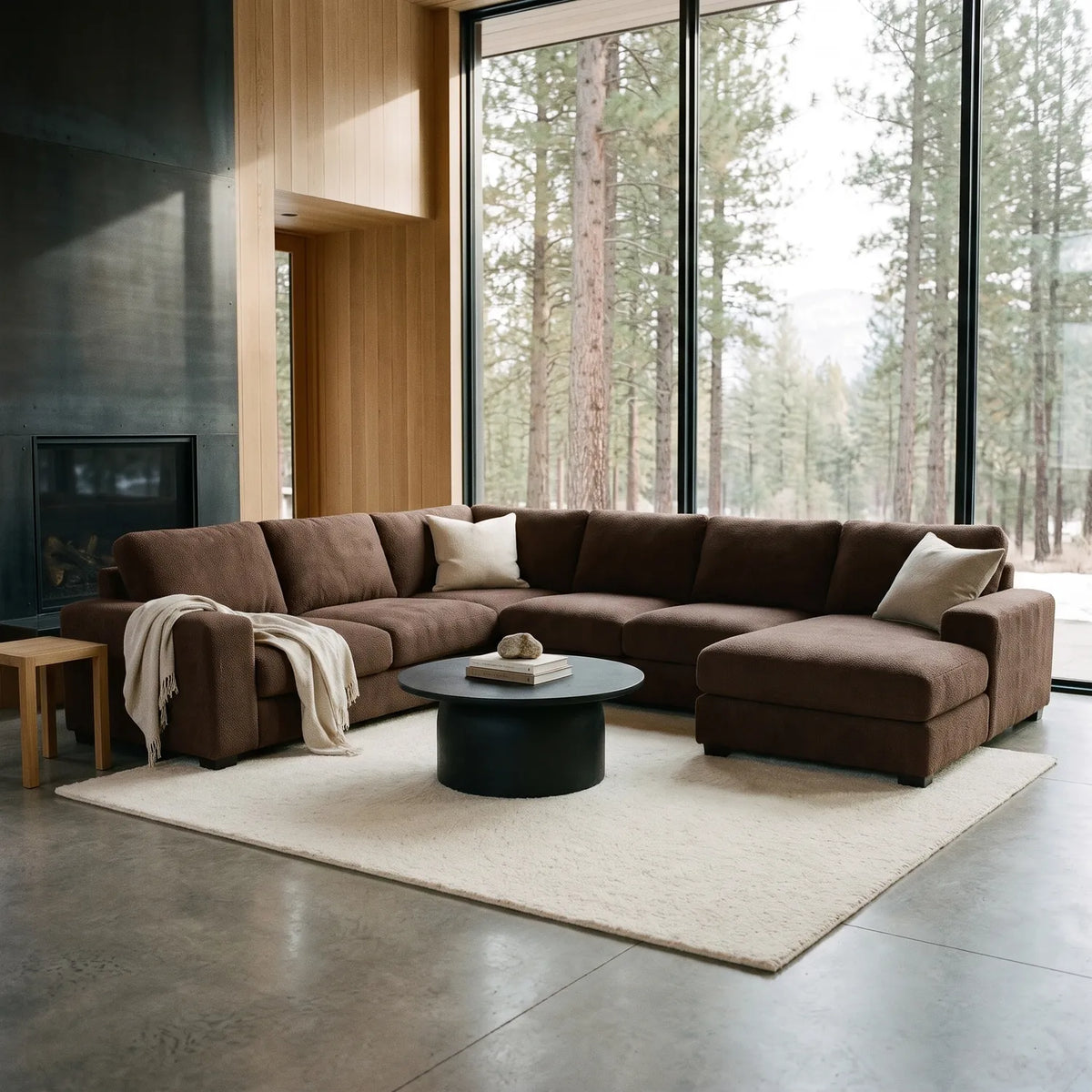 Four-Piece Chaise Sectional - Cuddle Chocolate Oversized - hero #Orientation_Right-Hand Facing