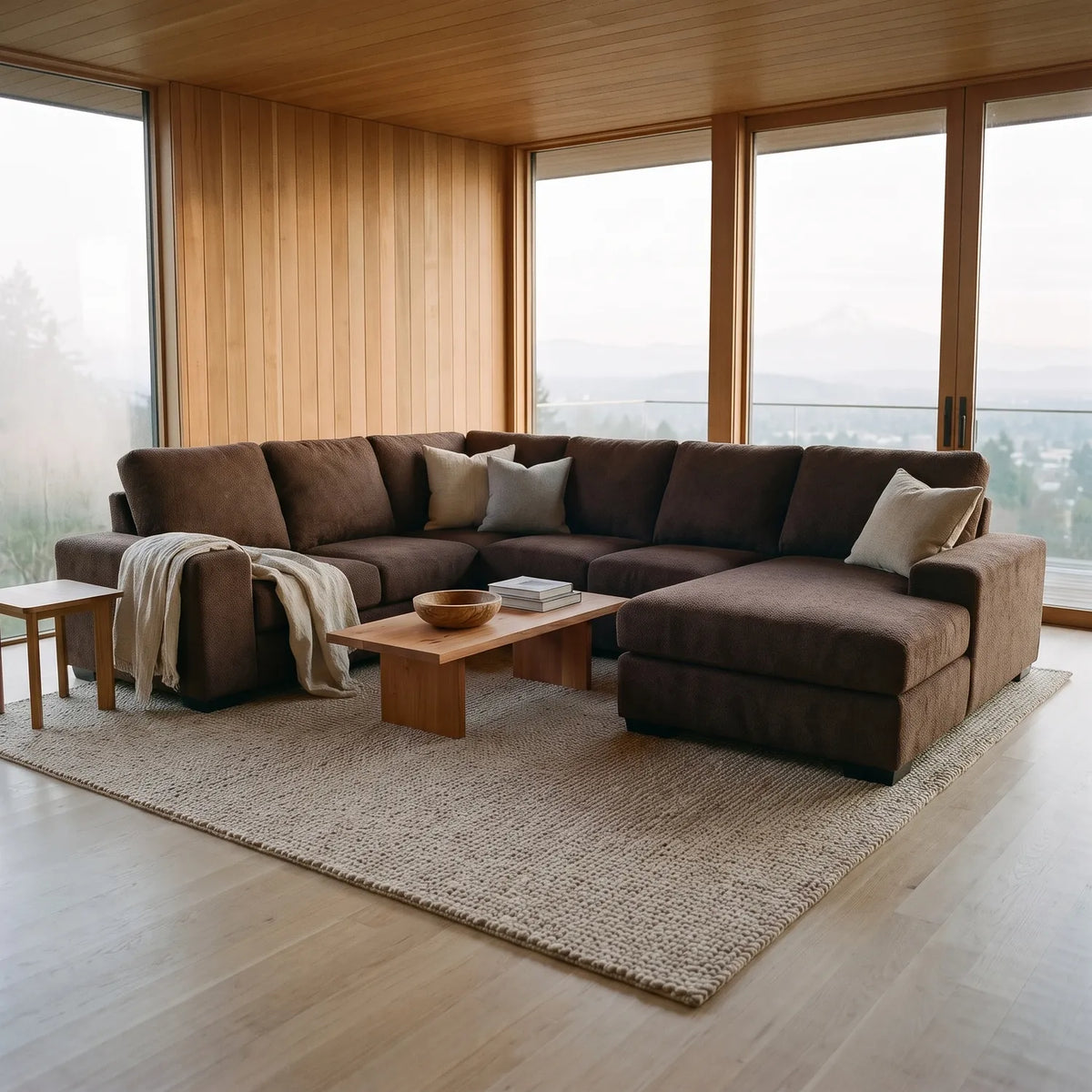 Four-Piece Chaise Sectional - Cuddle Chocolate - hero #Orientation_Right-Hand Facing