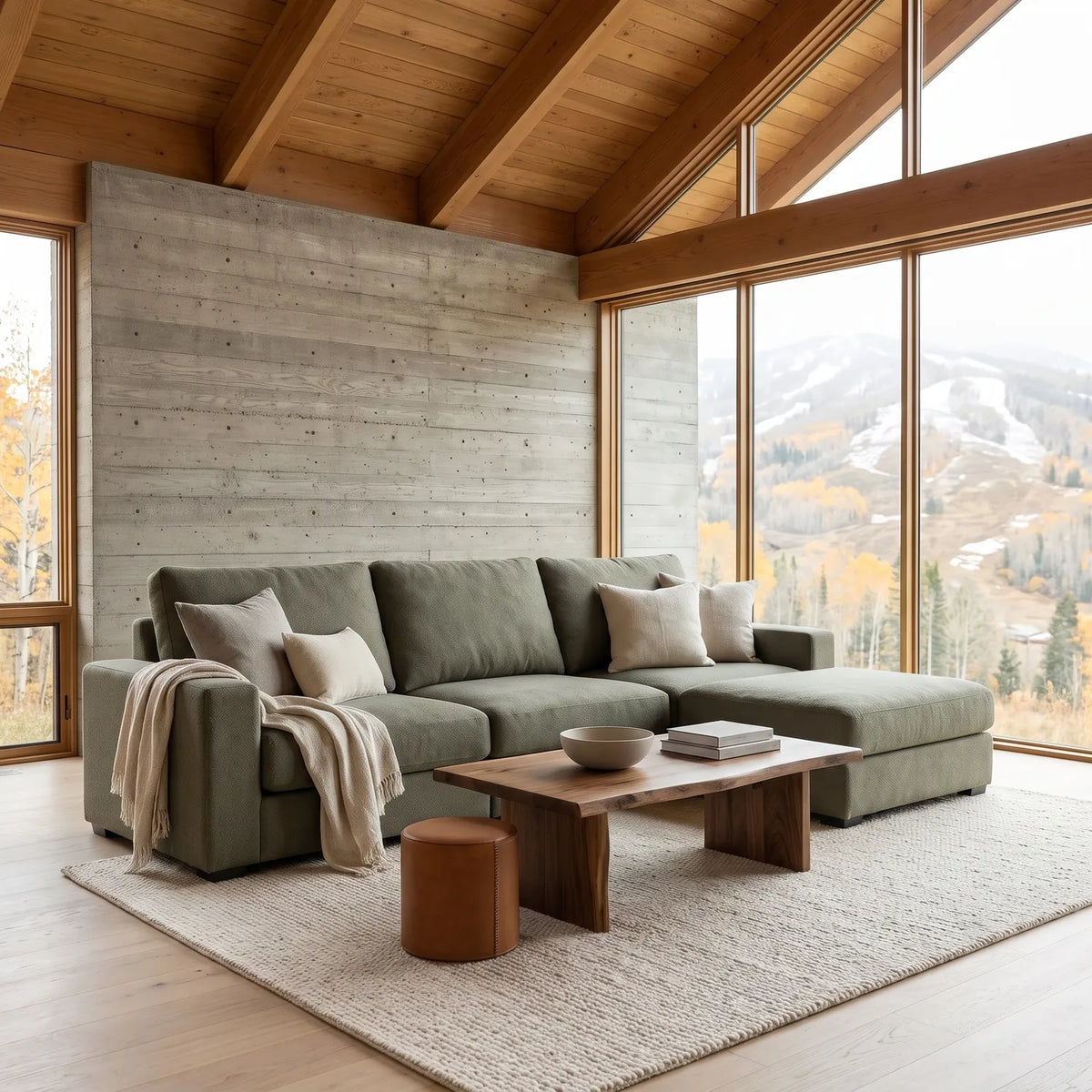 Four-Piece Chaise Sectional - Cuddle Moss Modular - hero (RHF arrangement)