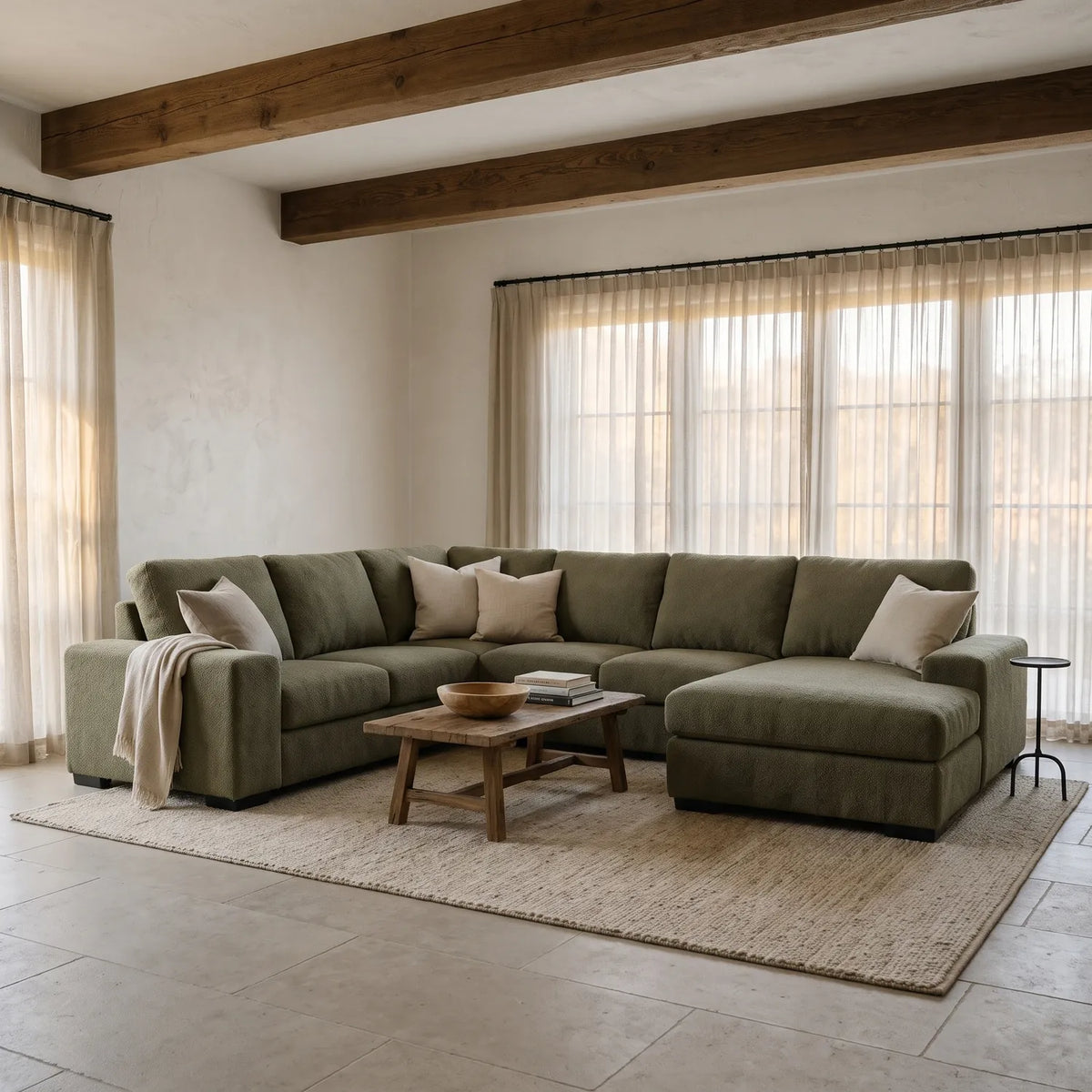Four-Piece Chaise Sectional - Cuddle Moss - hero #Orientation_Right-Hand Facing