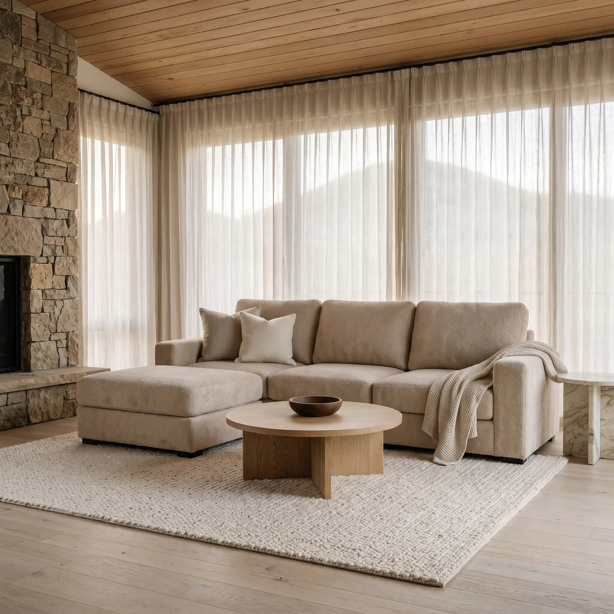 Four-Piece Chaise Sectional - Cuddle Natural Modular - hero (LHF arrangement)