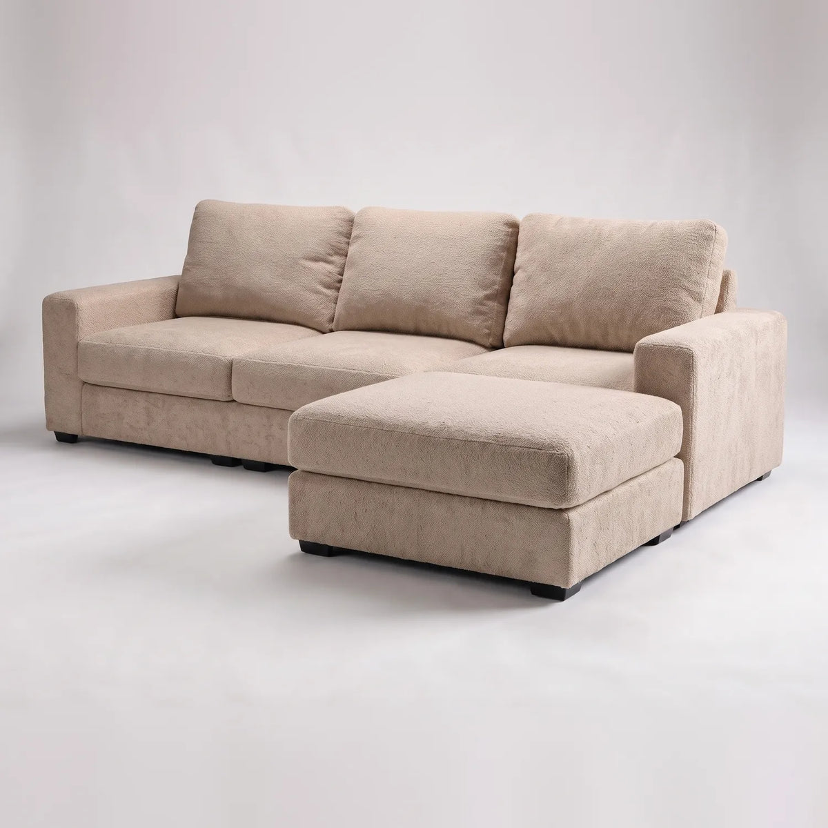 Four-Piece Chaise Sectional - Cuddle Natural Modular - studio photo on white (RHF arrangement) #vera_main