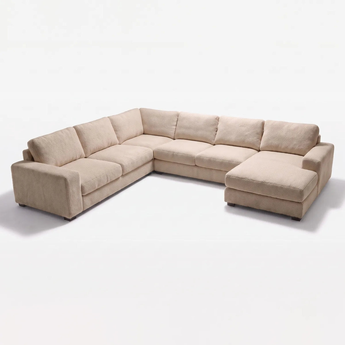 Four-Piece Chaise Sectional - Cuddle Natural Oversized - studio photo on white #Orientation_Right-Hand Facing #vera_main