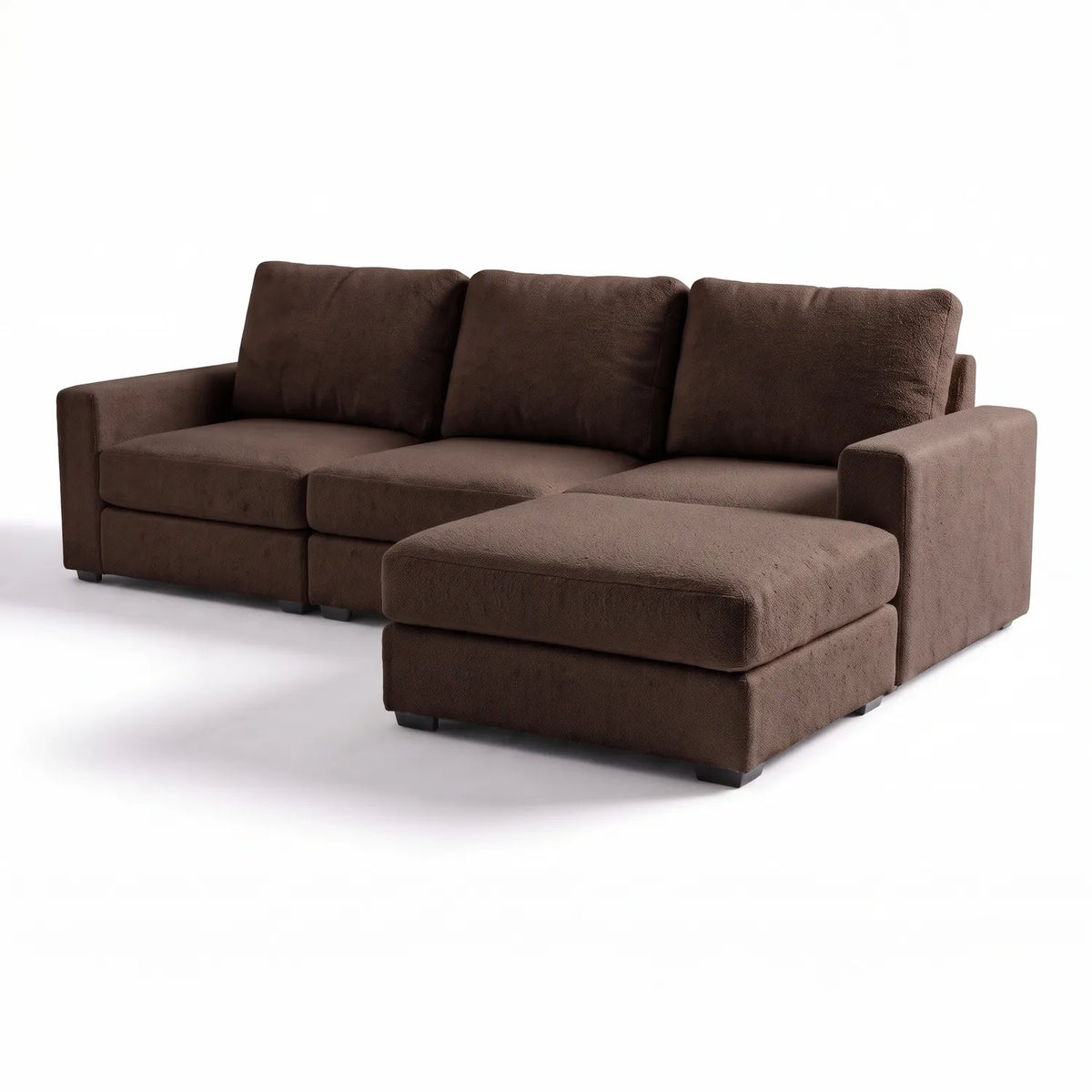 Four-Piece Chaise Sectional - Cuddle Umber Modular - studio photo on white (RHF arrangement) #vera_main