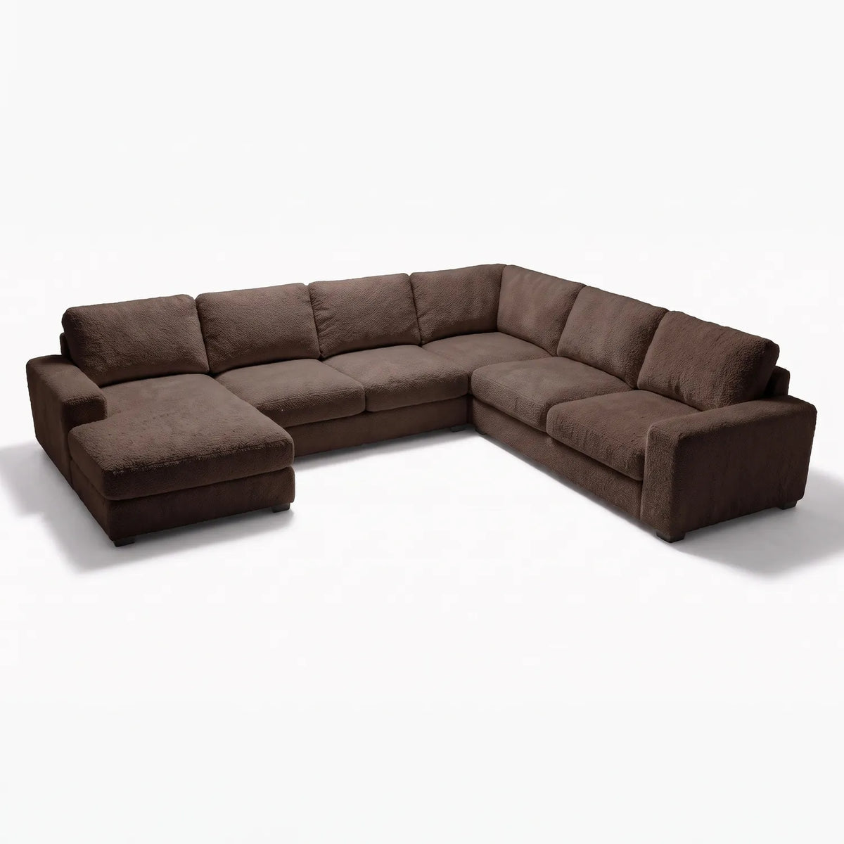 Four-Piece Chaise Sectional - Cuddle Umber Oversized - studio photo on white #Orientation_Left-Hand Facing