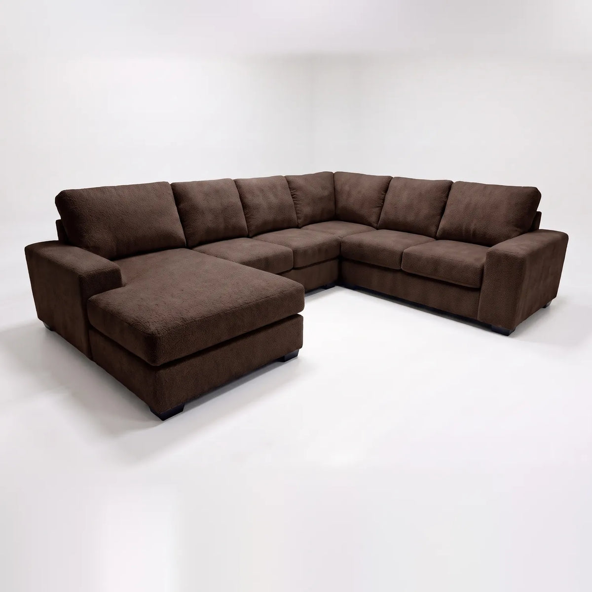 Four-Piece Chaise Sectional - Cuddle Umber - studio photo on white #Orientation_Left-Hand Facing
