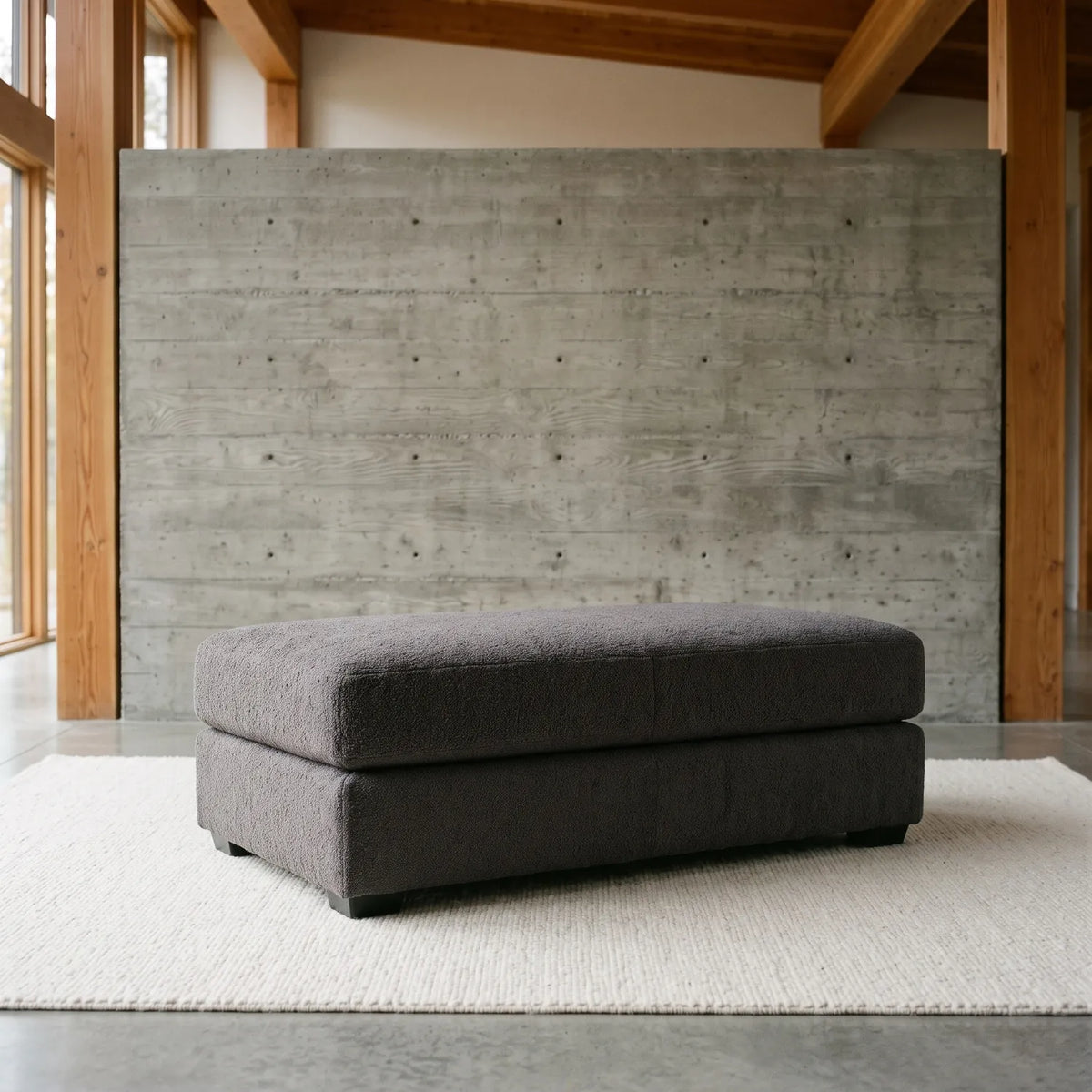 Long Ottoman - Cuddle Charcoal - hero