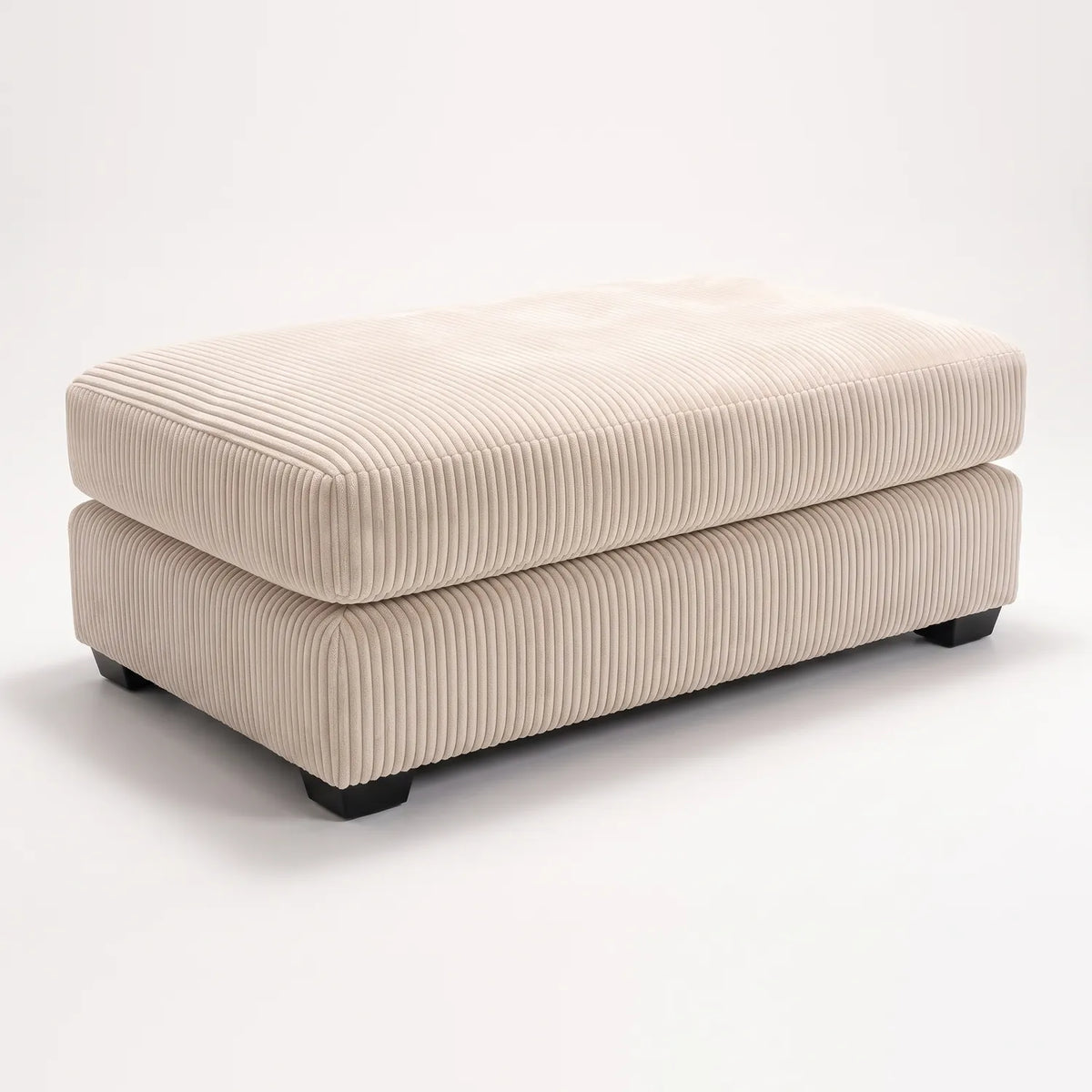 Long Ottoman - Mini Minky Cream - studio photo on white #vera_main