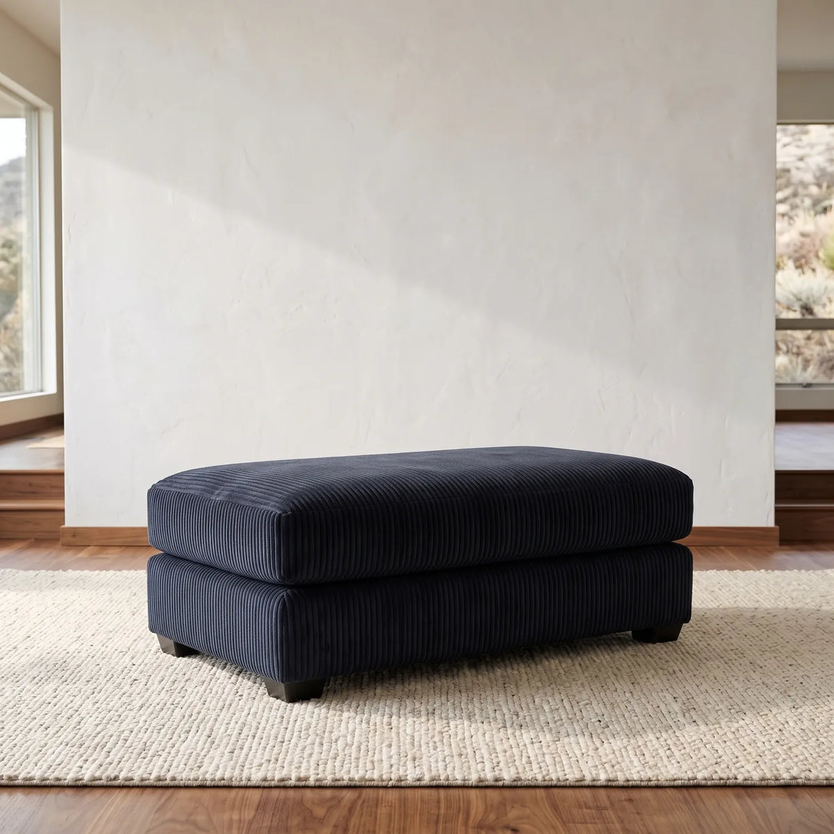 Long Ottoman - Mini Minky Midnight - hero