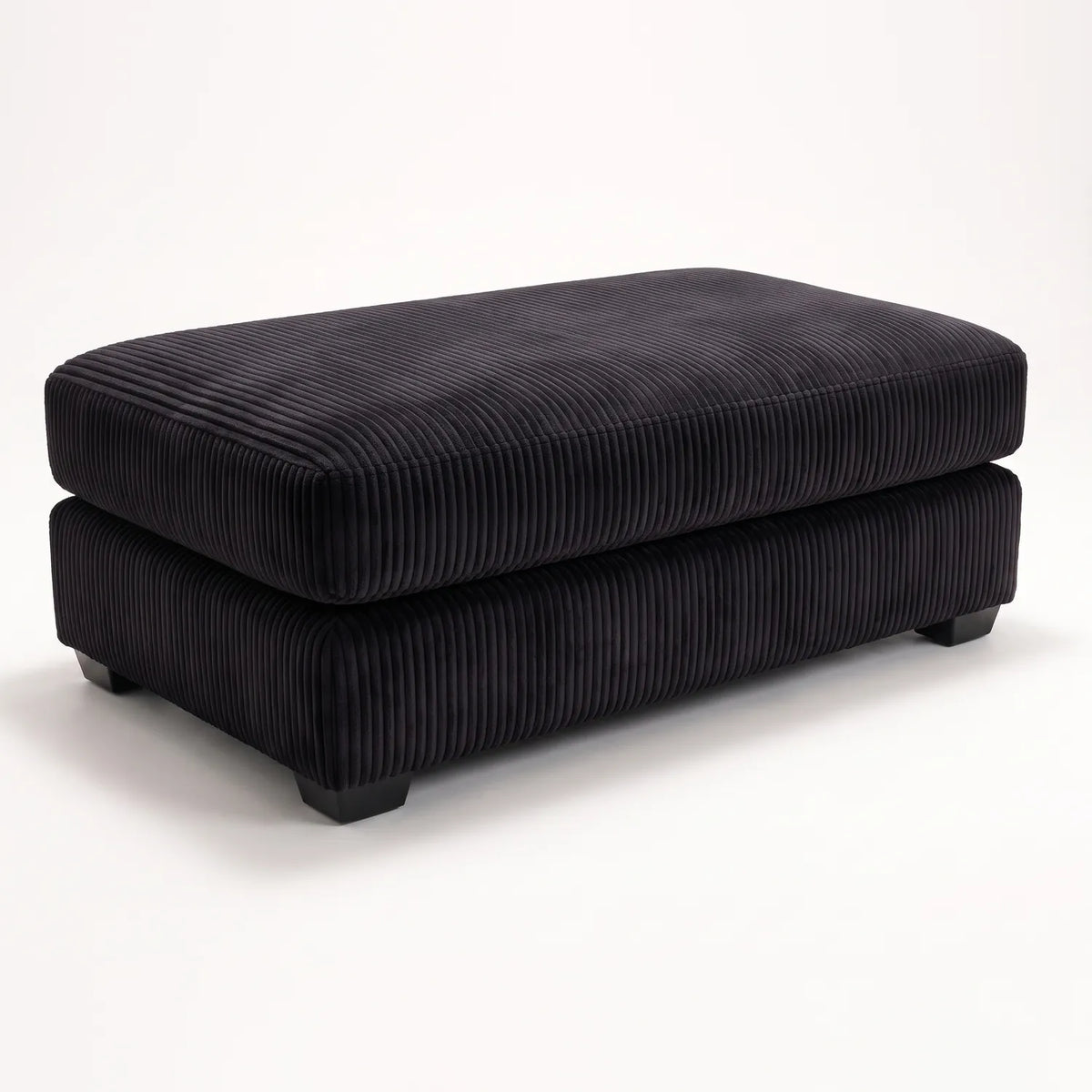 Long Ottoman - Mini Minky Onyx - studio photo on white #vera_main
