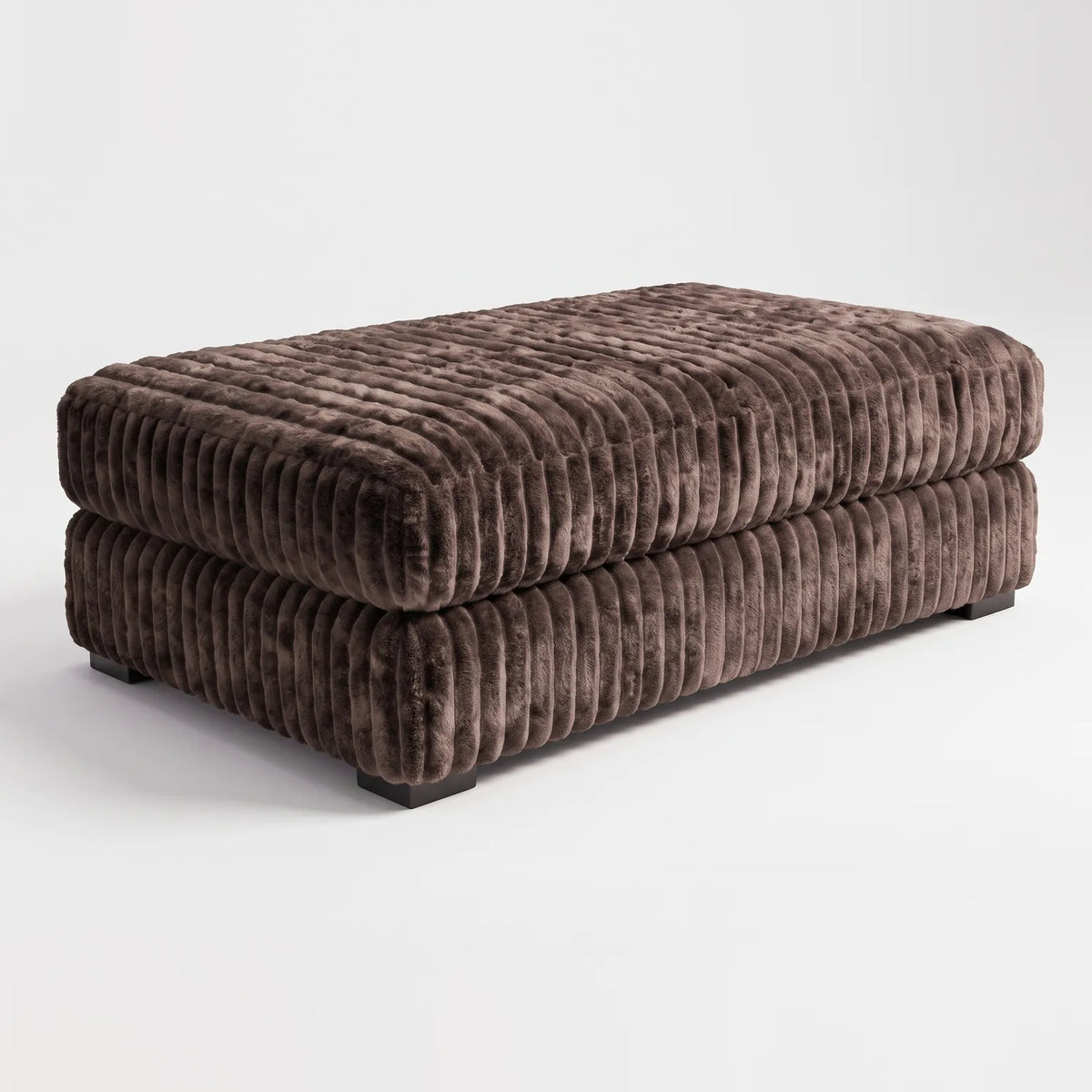 Long Ottoman - Minky Mocha - studio photo on white #vera_main