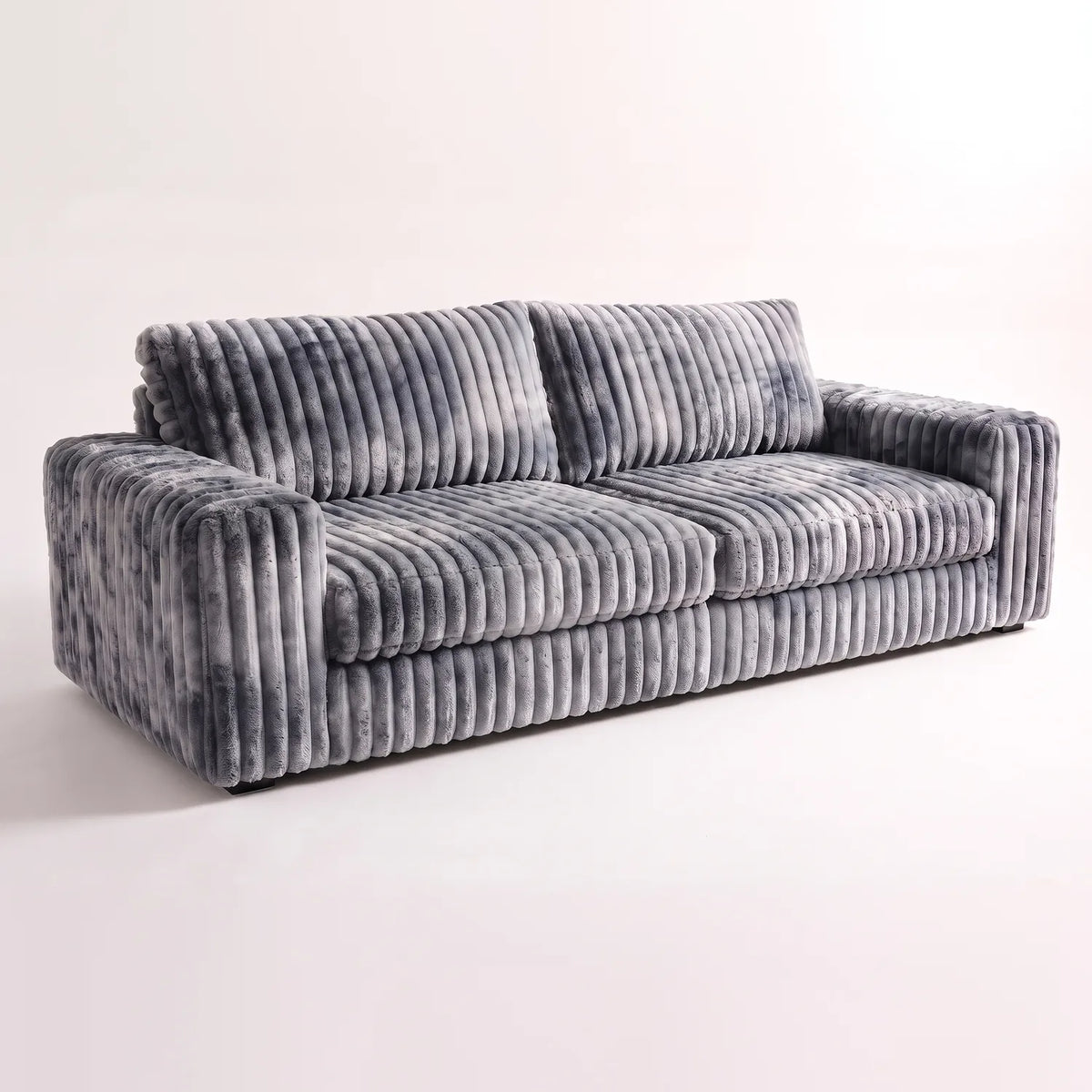 Loveseat - Minky Charcoal - studio photo on white #vera_main