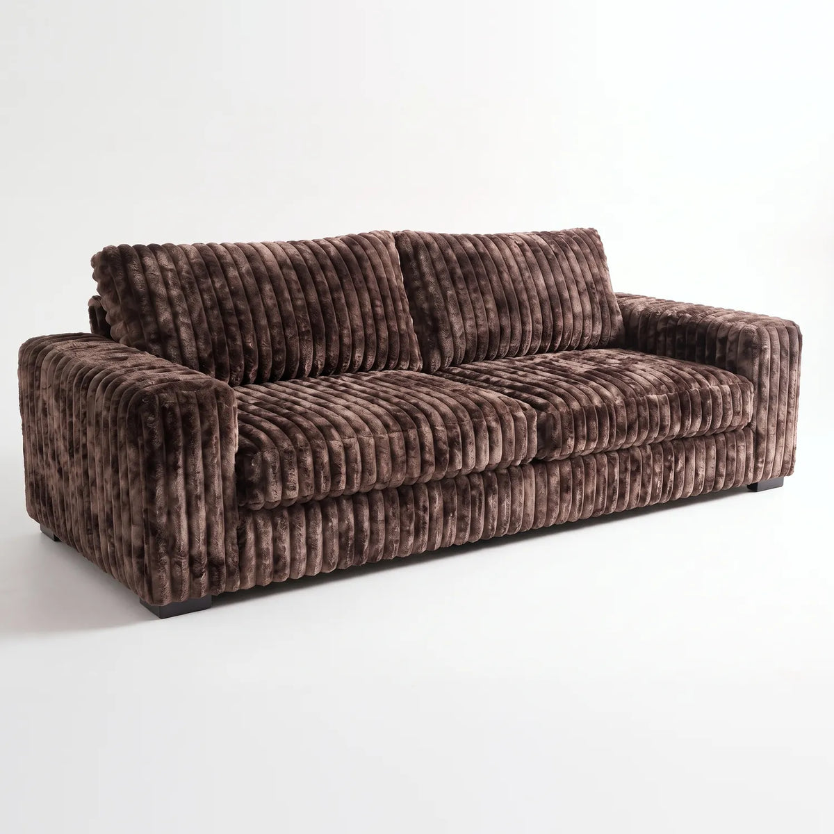 Loveseat - Minky Mocha - studio photo on white #vera_main