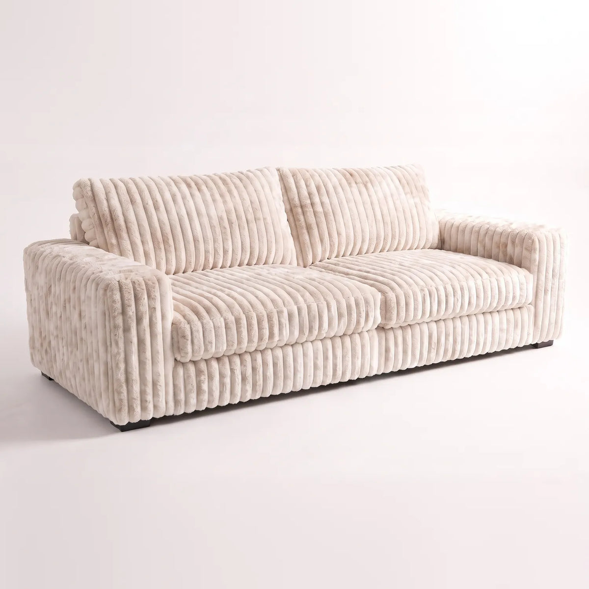Loveseat - Minky Sand - studio photo on white #vera_main