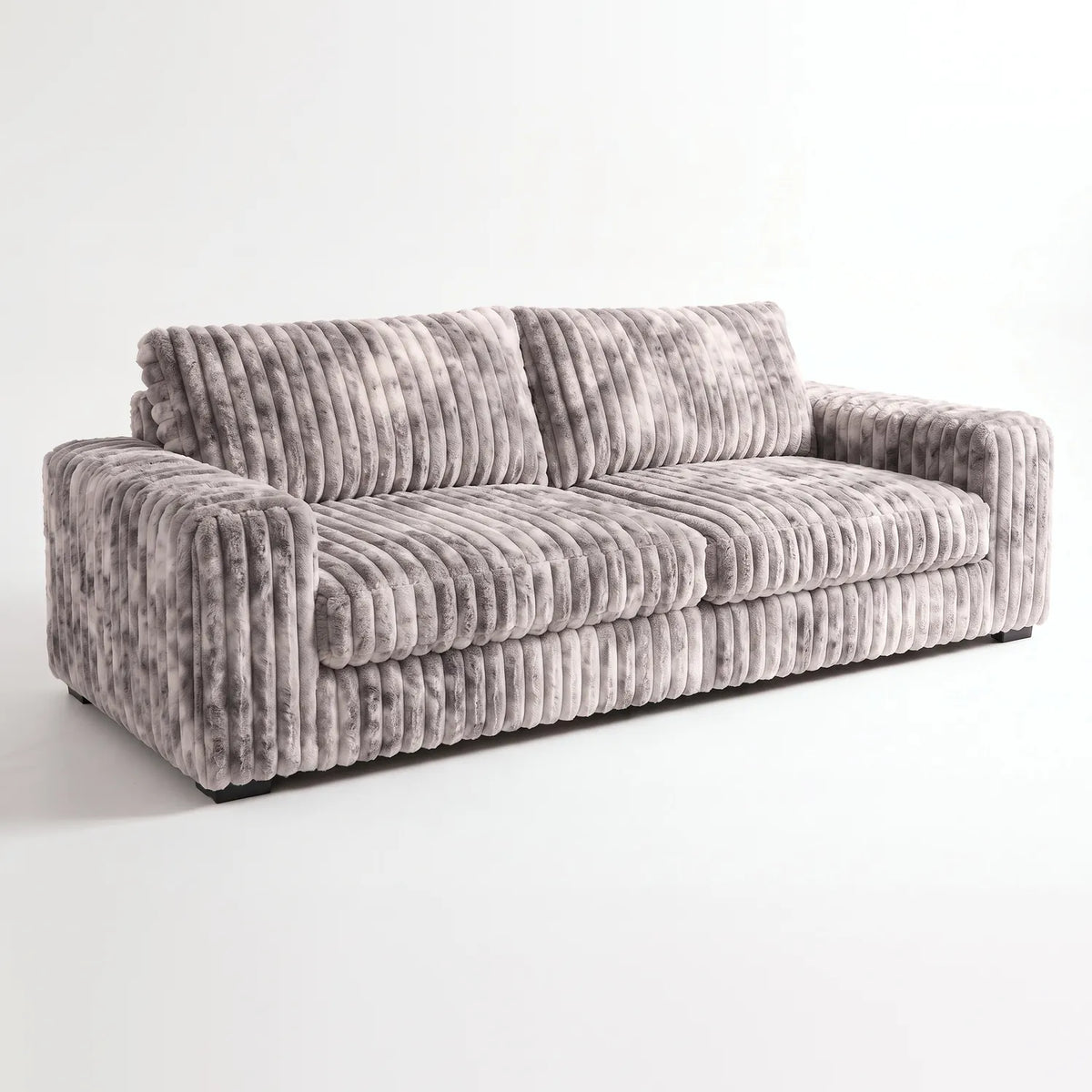 Loveseat - Minky Stone - studio photo on white #vera_main