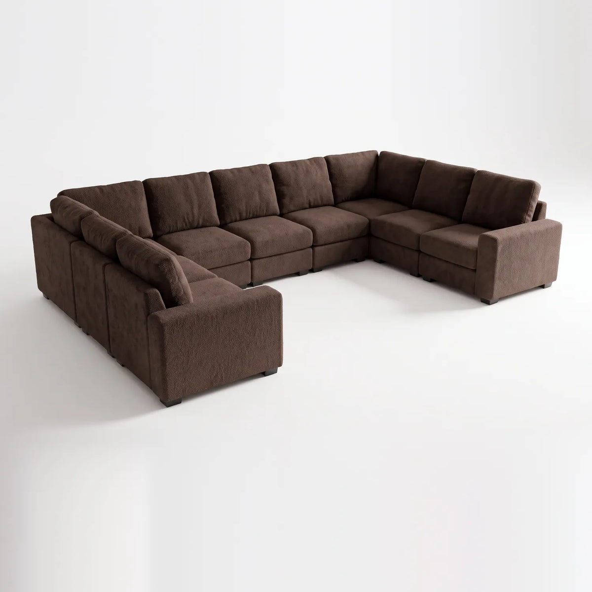 The Big U Nine Piece Sectional - Cuddle Umber Modular - studio photo on white #vera_main