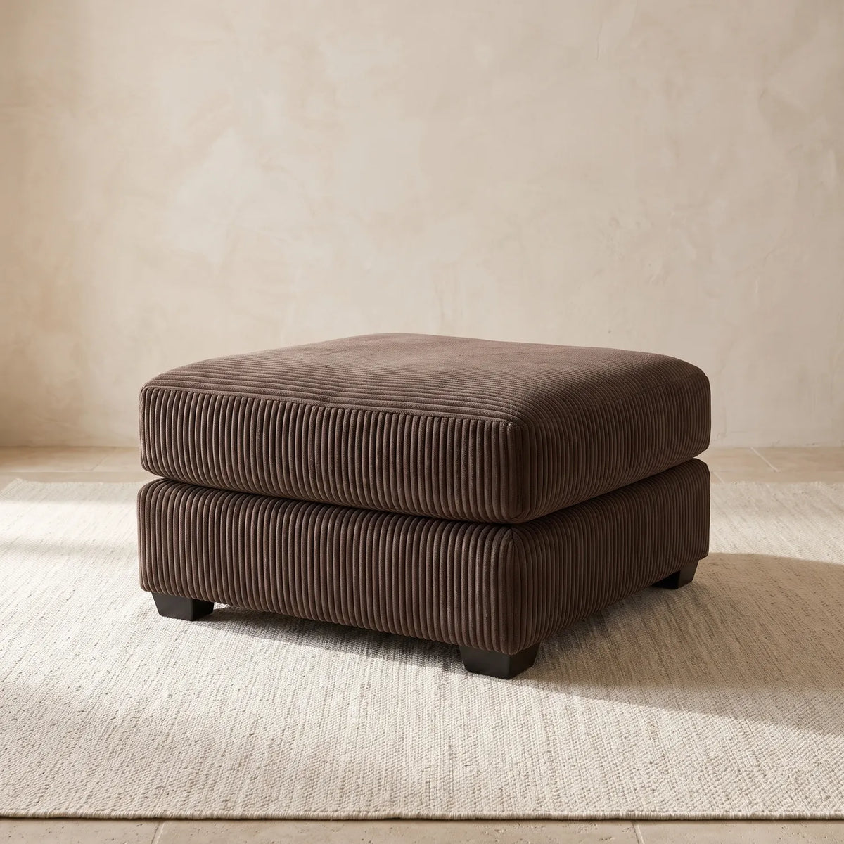 Ottoman - Mini Minky Chocolate Modular - hero #Size_31" × 31"